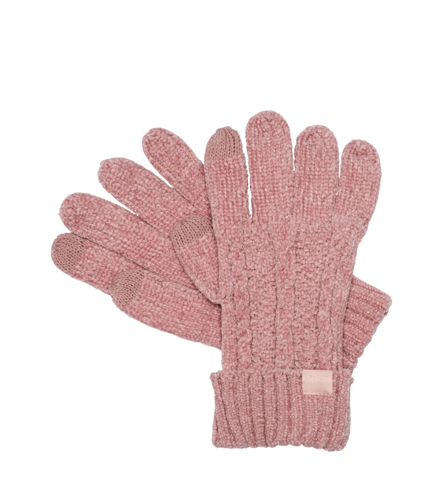 FC Bayern Munich Ladies Pink Knitted Gloves - Cable Pattern | Shop Internationally - Buy Online on SooperMarket.com