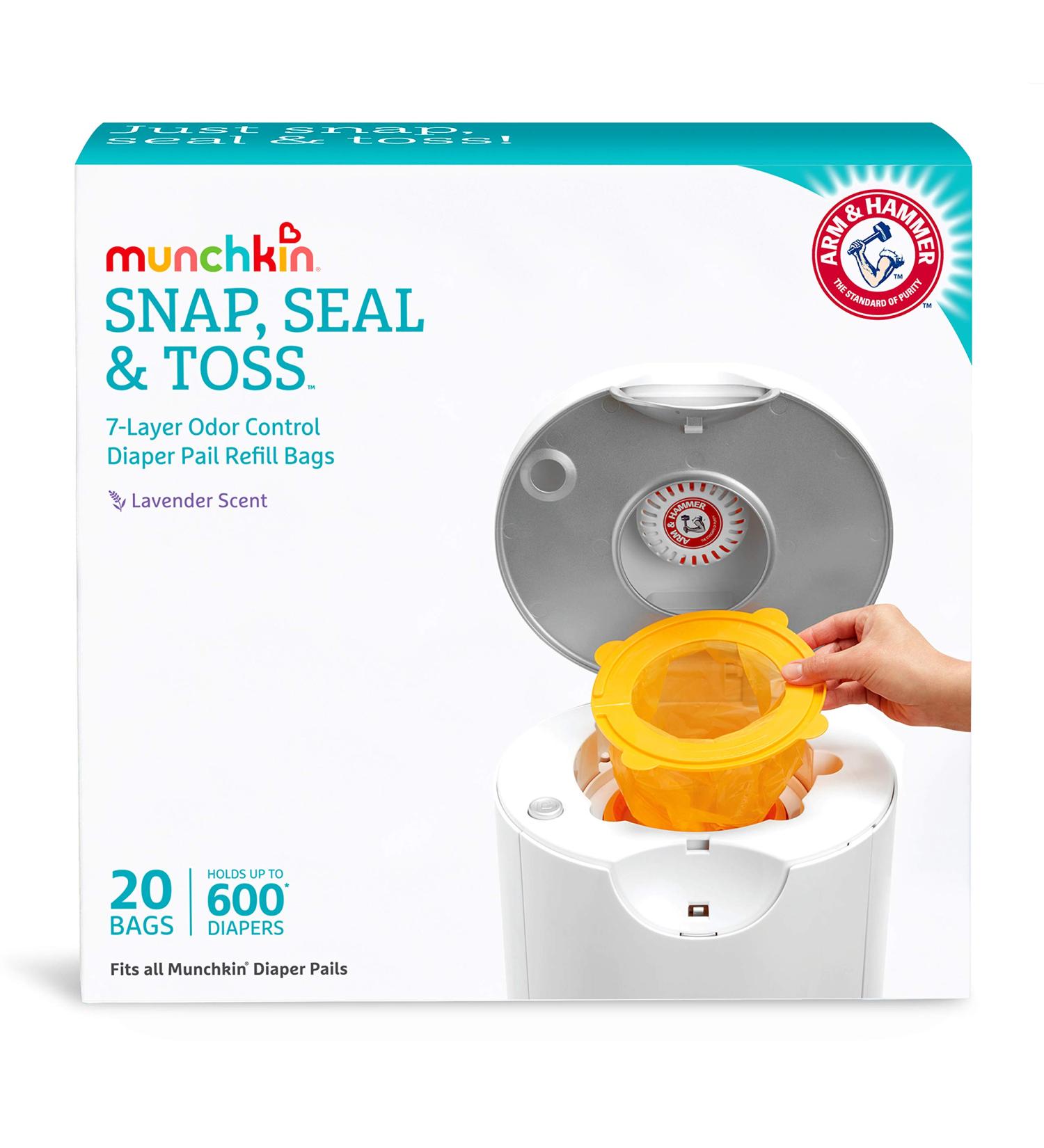 Arm & Hammer Diaper Pail Refill Bags - 20 Count | Holds 600 Diapers | White | Pack of 1 - Buy Online on SooperMarket.com