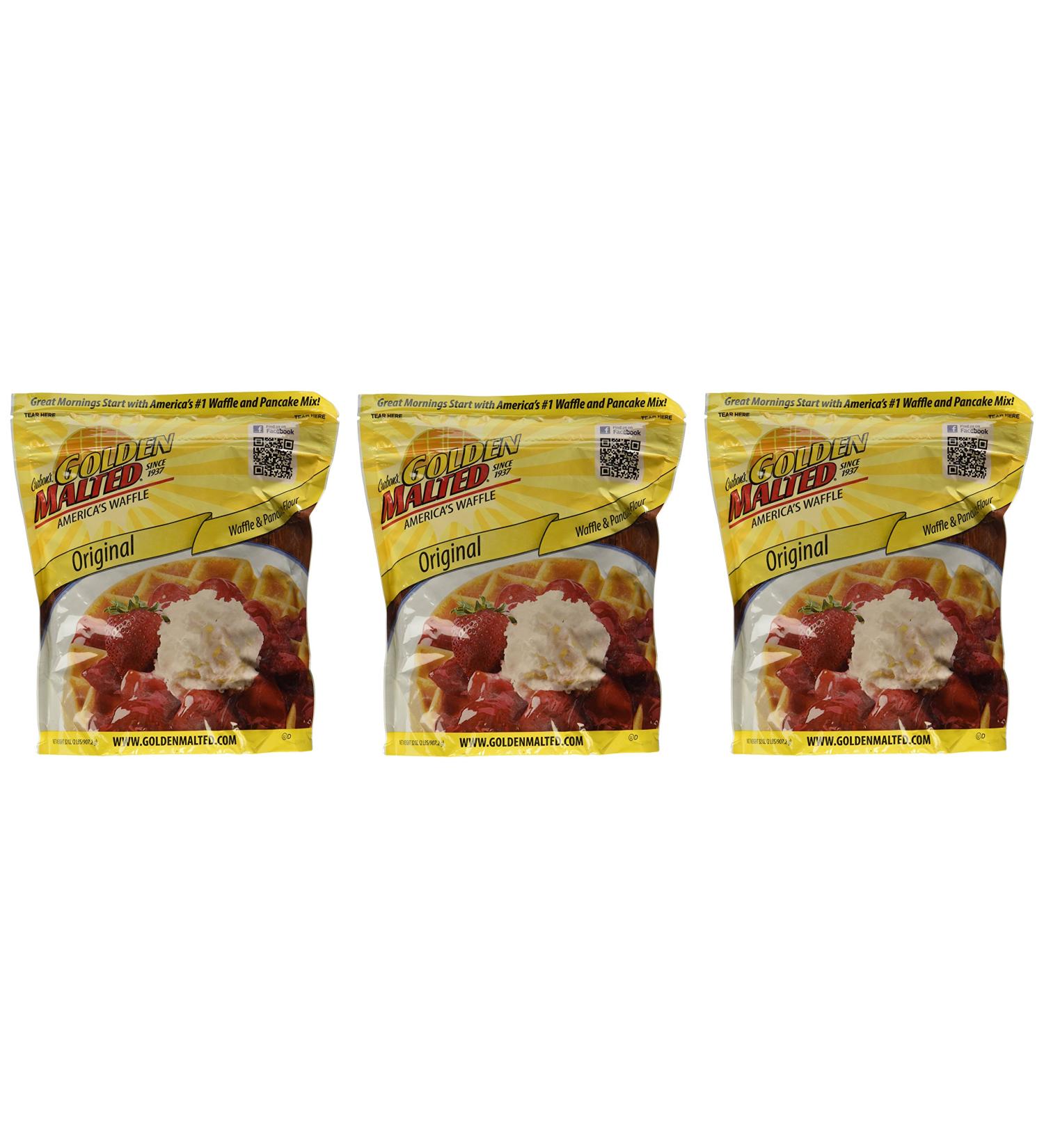 Carbon's Golden Malted Waffle & Pancake Flour 32oz - Pack of 3 - Buy Online on SooperMarket.com