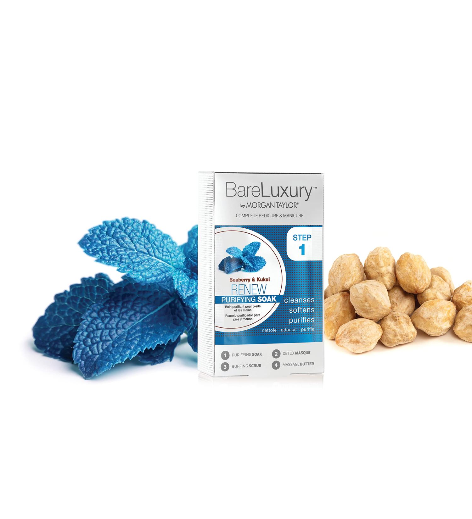 Morgan Taylor BareLuxury 4-Step Hand and Foot Spa Kit - Pedicure & Manicure Set - Seaberry & Green Tea Self Care - Buy Online on SooperMarket.com