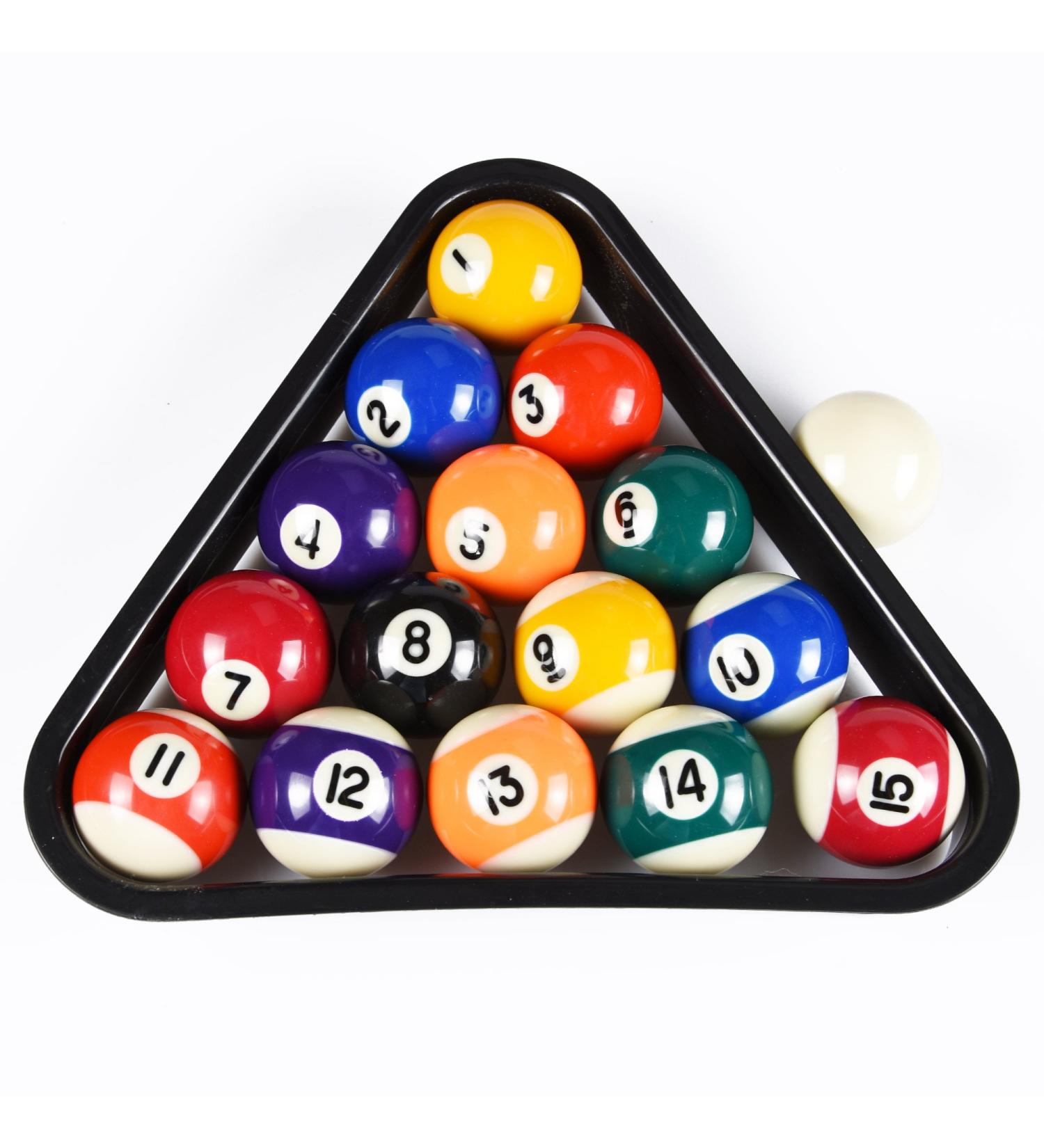 ISPiRiTo Billiard Ball Set Mini Size 1-1/2 Inch Pool Balls Set Complete 16 Balls Set American Style Resin Balls Pool Table Accessories