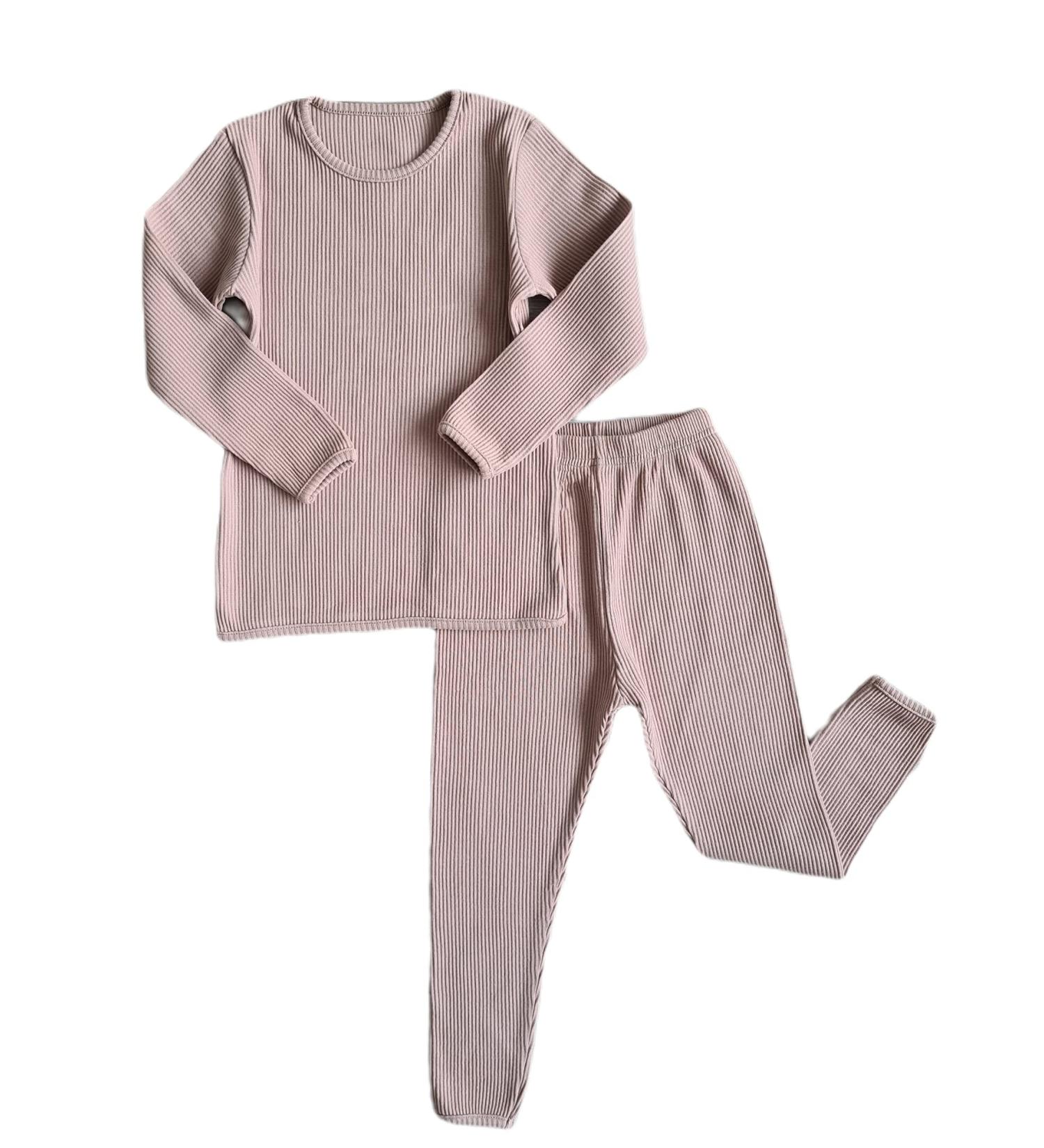 DreamBuy 20 Colours Unisex Ribbed Pyjama Set for Babies, Boys, Girls, Women, and Men - 1-2 Years | Velvet Mocha - Buy Online on SooperMarket.com