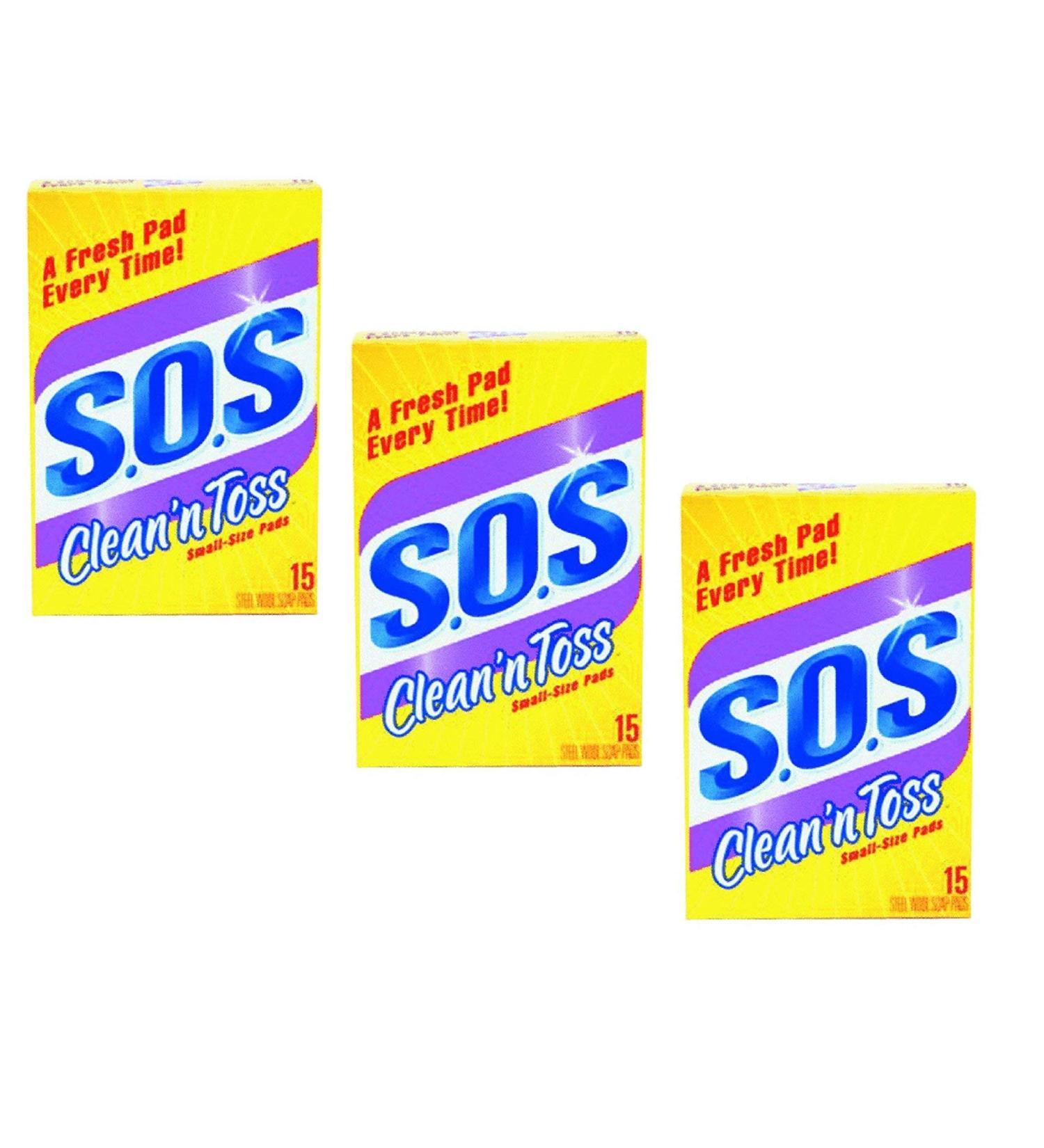 Clean 'n Toss S.O.S Pads 15 Count (3-Pack)