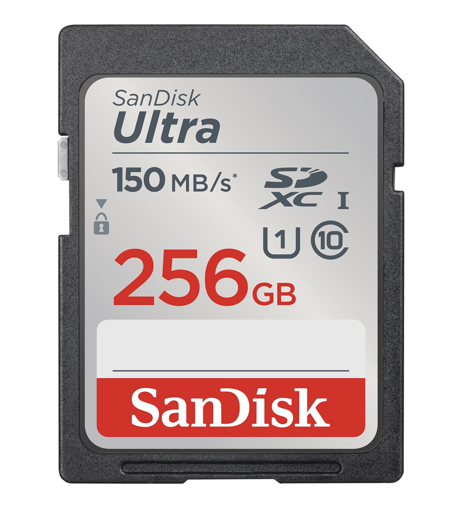 SanDisk 256GB Ultra SDXC UHS-I Memory Card - Up to 150MB/s - C10 U1 - Full HD - SDSDUNC-256G-GN6IN - Buy Online on SooperMarket.com