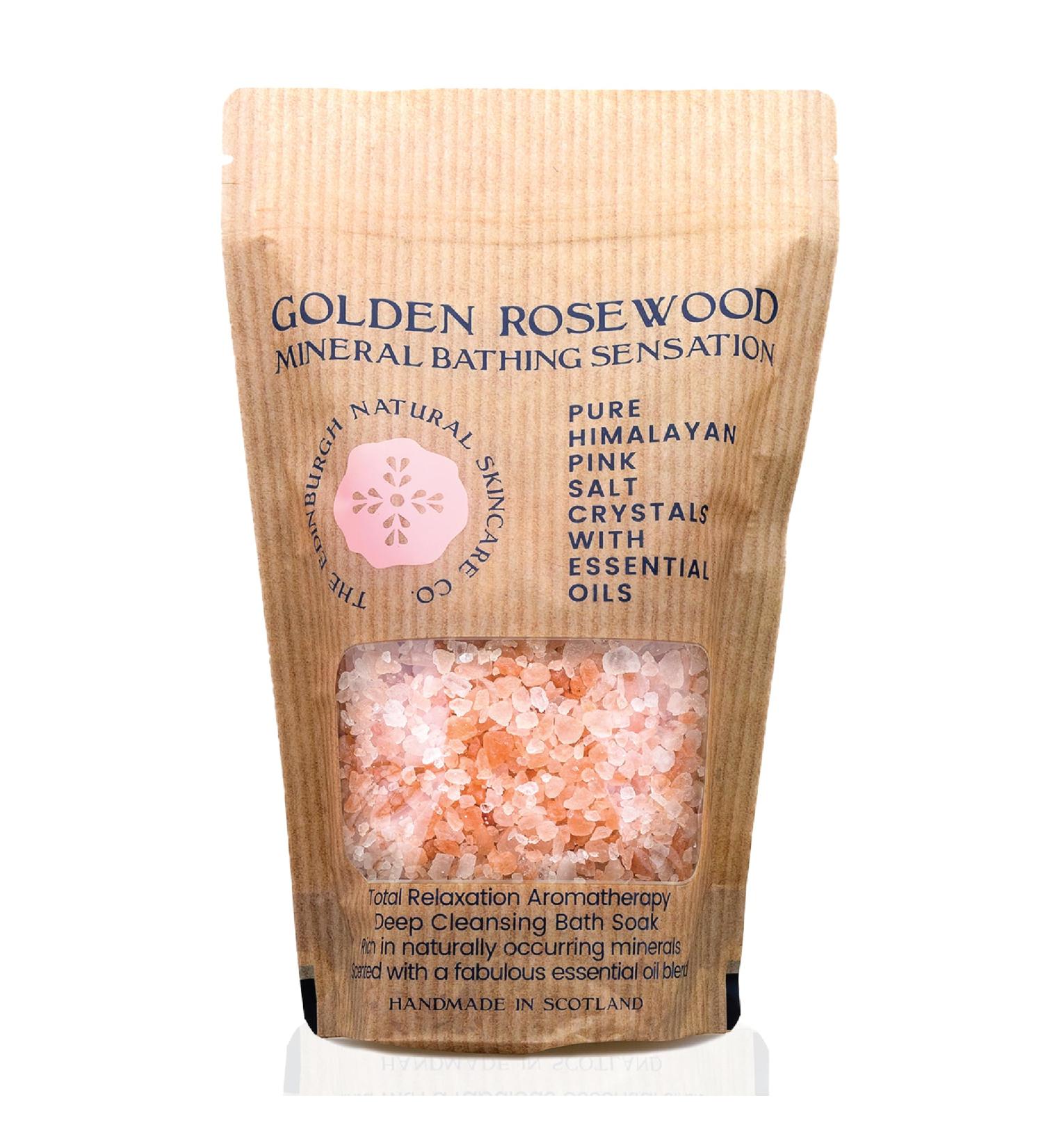 Golden Rosewood Pink Himalayan Bath Salts | Muscle Relaxation, Stress Relief & Sleep Aid | Skin Restoration with Essential Oils | Edinburgh Skincare Co. - x1 Box - Buy Online on SooperMarket.com