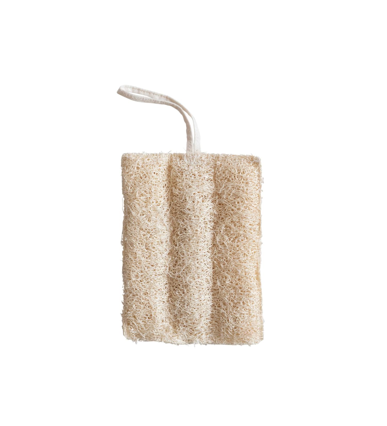 Shop Creative Co-Op Natural Bathroom Loofah with Cotton Hanger - Eco-Friendly & Exfoliating | International Shipping Available - Buy Online on SooperMarket.com