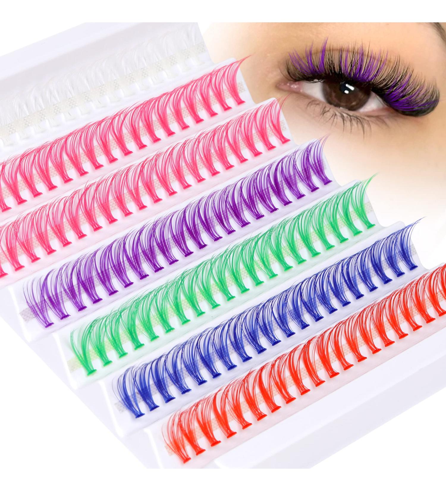 140Pcs CC Curl Colored Lash Clusters for DIY Eyelash Extensions | ALPHONSE Style A - 6 Colors - Buy Online on SooperMarket.com