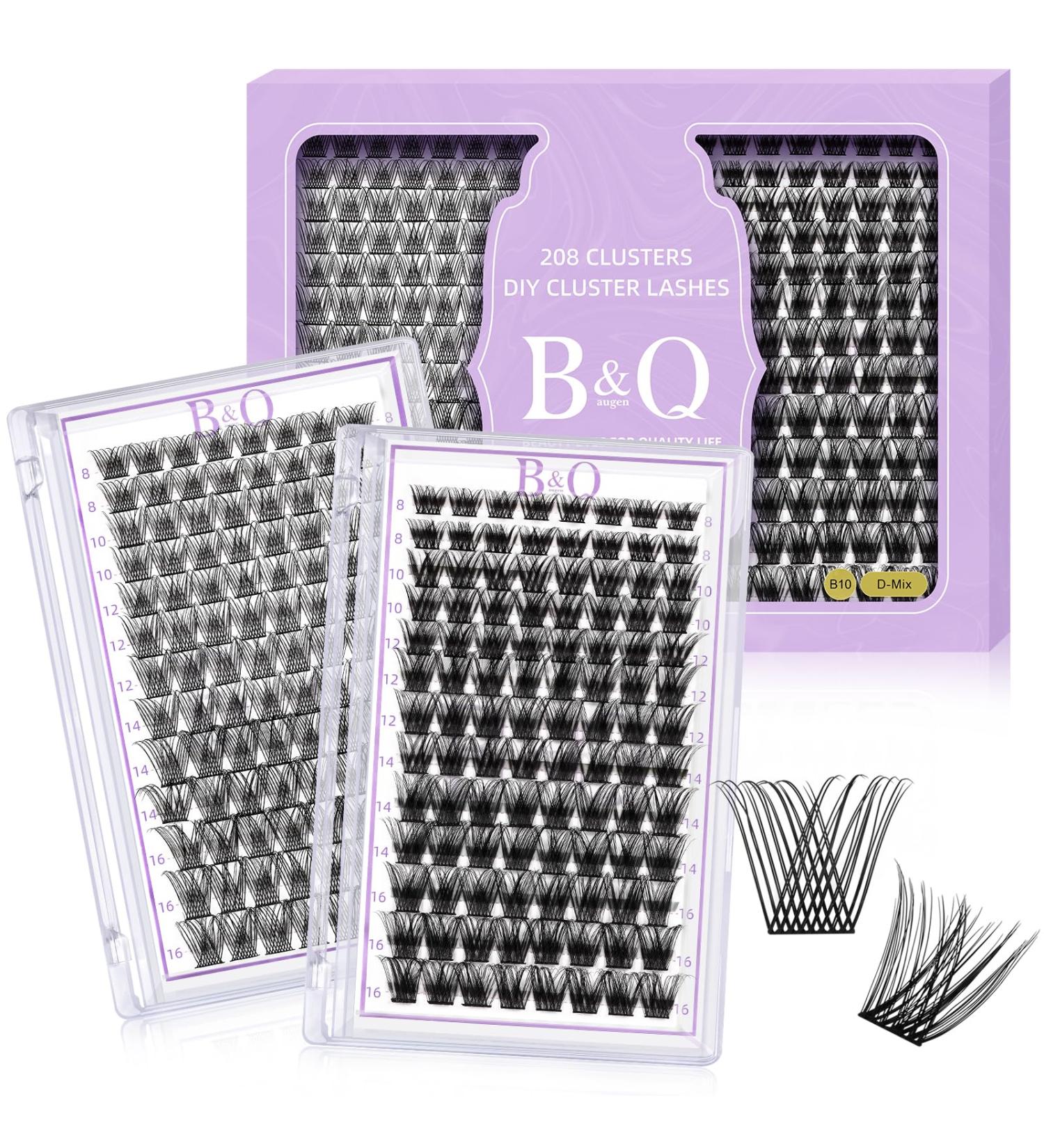 208 PCS D Curl Cluster and Individual Lash Extensions Kit - DIY Lash Clusters with Soft Comfortable Band - B01+B10 Lash Extensions 8-16mm - Volume Wispy False Lashes (Pack of 1) - Buy Online on SooperMarket.com