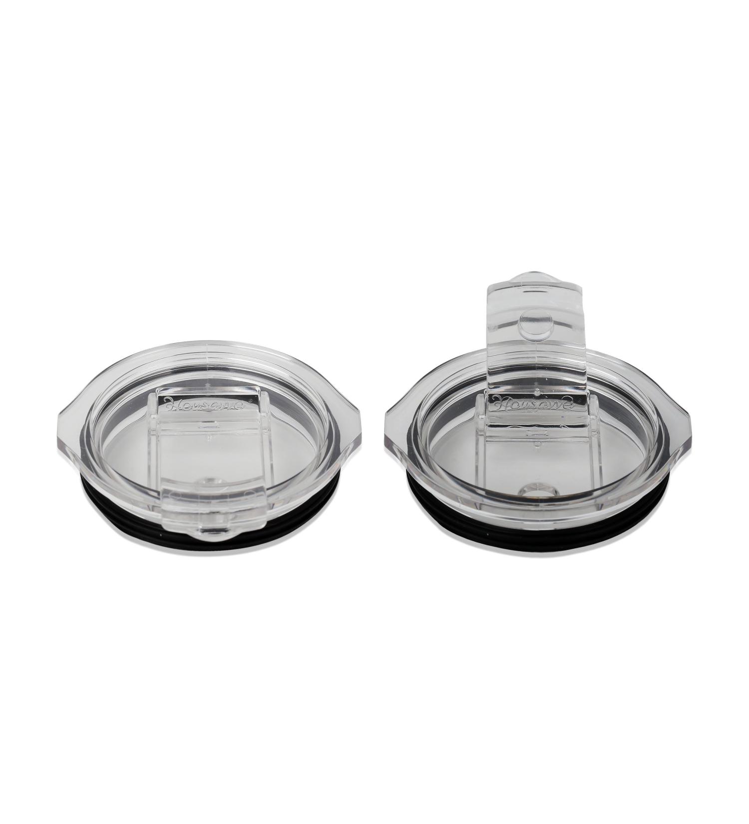 Housavvy Easy Cleaning Tritan Flip BPA Free Lids Pack of 2 Clear