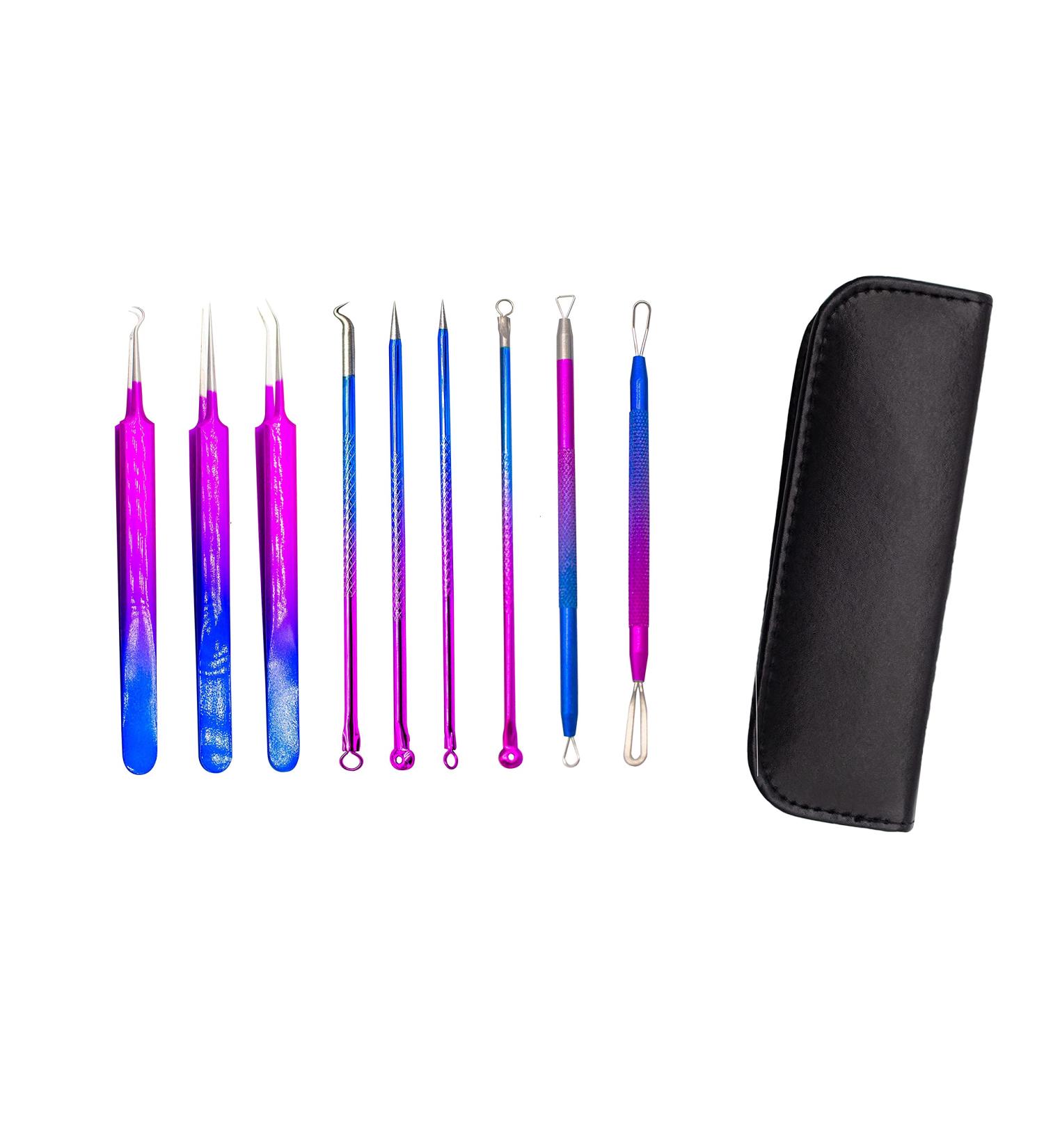 9PCS Blackhead Remover Tool Kit Professional Pimple Popper Tool -Treatment for Pimples Blackheads Blemish Zit Removing Forehead and Nose(Colorful) - Buy Online on SooperMarket.com