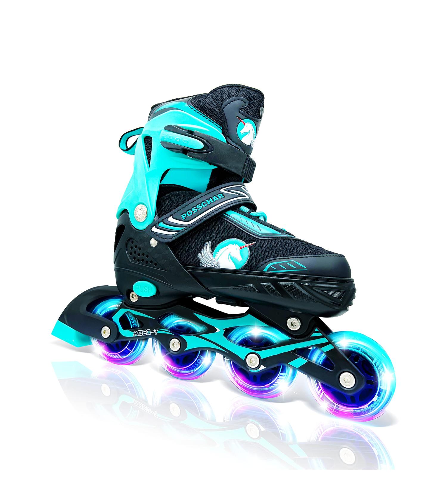 Adjustable Inline Skates Roller Blades with Light Up Wheels for Girls, Kids, Women, and Adults - High Performance Rollerblades for Beginners - Size M (US Big Kids 1-4) - Buy Online on SooperMarket.com
