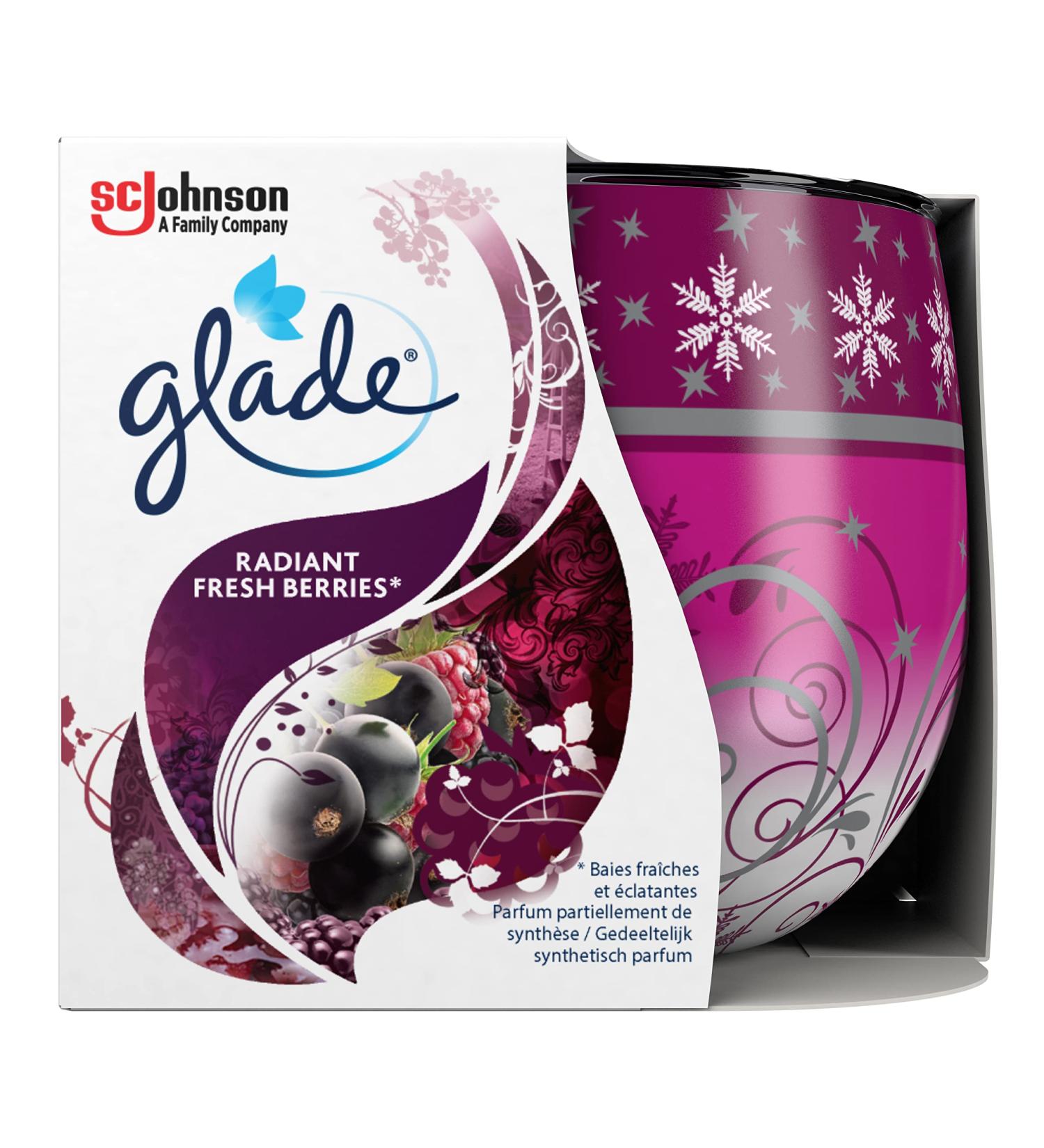 Buy Glade Scented Candle Pack of 6 - Radiant Fresh Berries with Essential Oils - International Shipping Available - Buy Online on SooperMarket.com