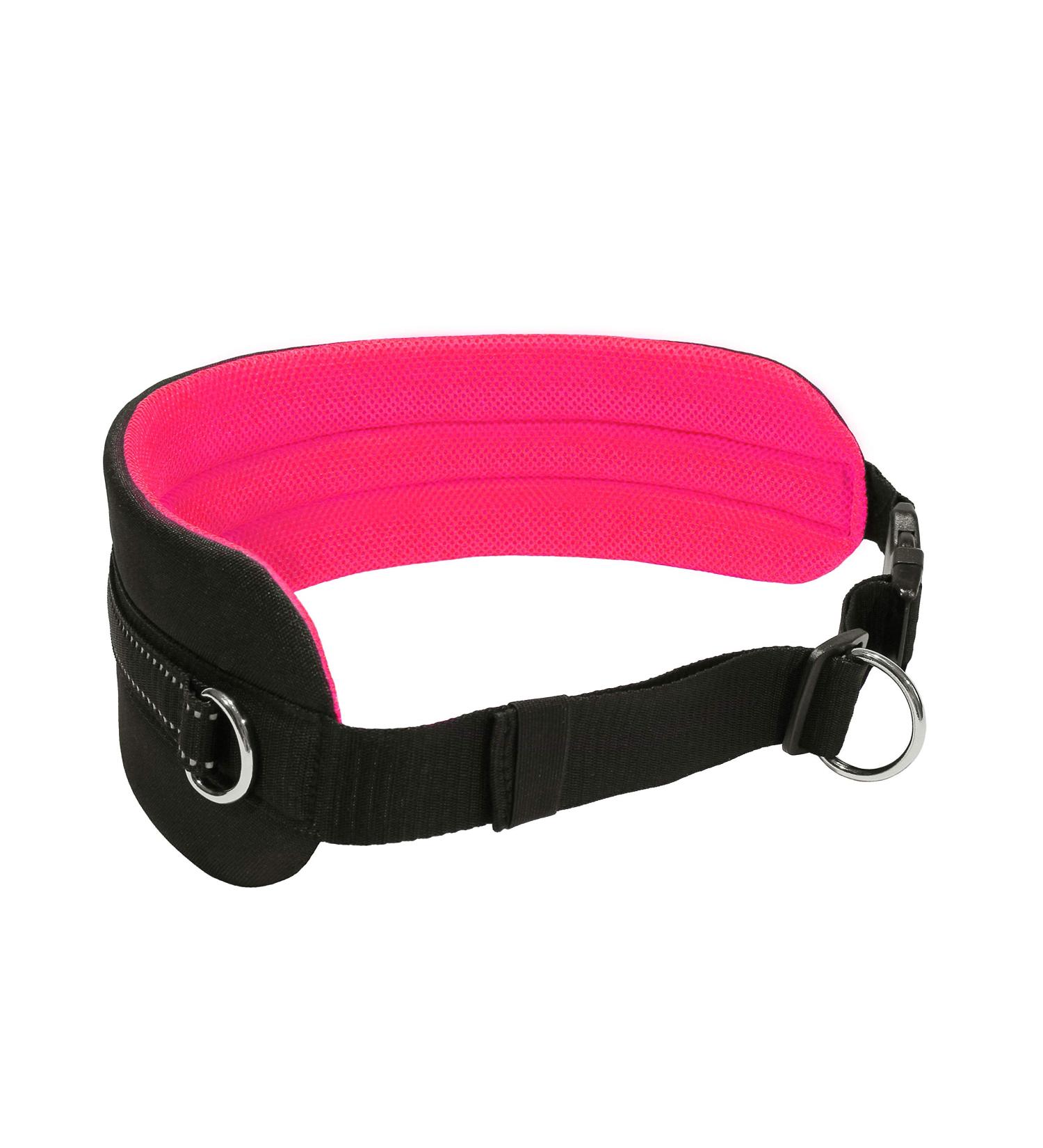LASALINE Canicross Belly Belt - Comfortable Dog Leash Trekking Belt in Black & Neon Pink | Ideal for Outdoor Adventures - Buy Online on SooperMarket.com