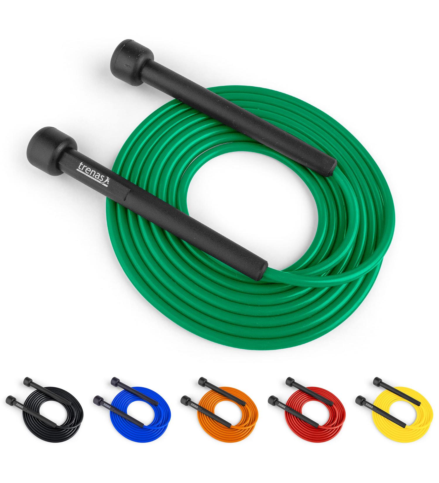Trenas Skipping Rope | Adjustable 3m Jump Rope for Adults & Children | Speed Skipping Rope in Green - Perfect for Fitness & Training - Buy Online on SooperMarket.com