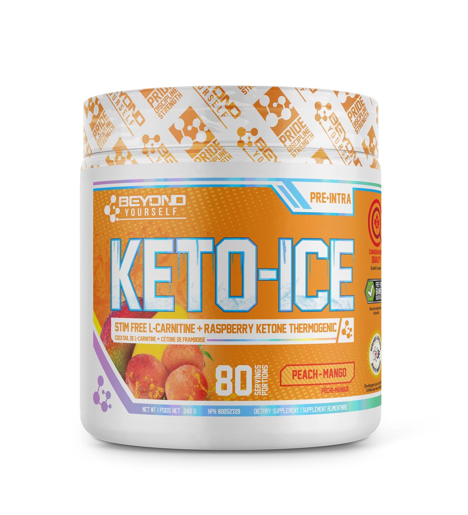 Beyond Yourself - Keto-Ice | Stimulant-Free Thermogenic Fat Burner | Advanced Metabolism Booster Energy Enhancer & Weight Management | Formulated with L-Carnitine & Raspberry Ketone | Peach Mango - Buy Online on SooperMarket.com