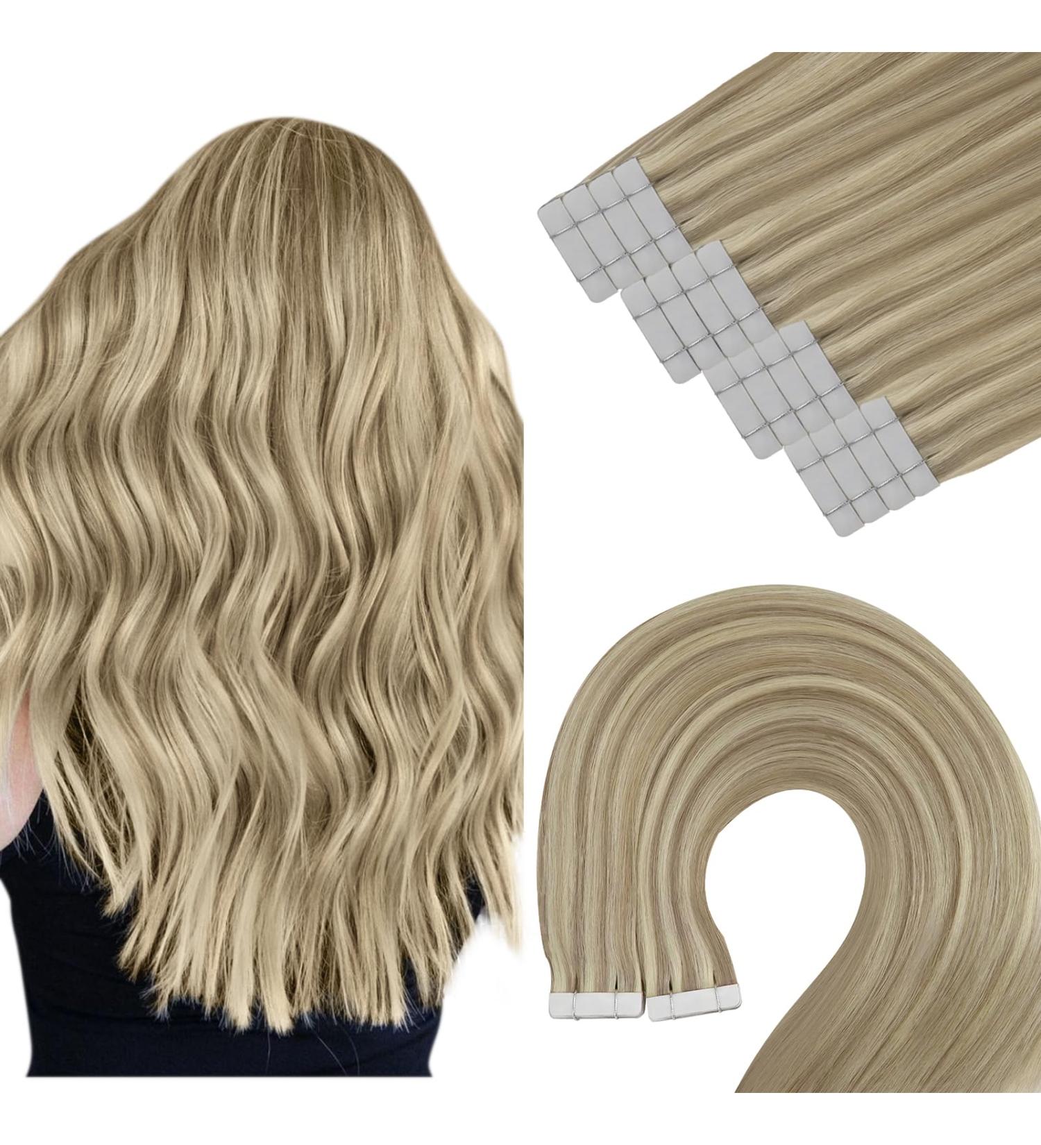 Youngsee Real Hair Tape Extensions - Short Brown & Blond 30 cm 20PCs Remy Seamless - Buy Online on SooperMarket.com