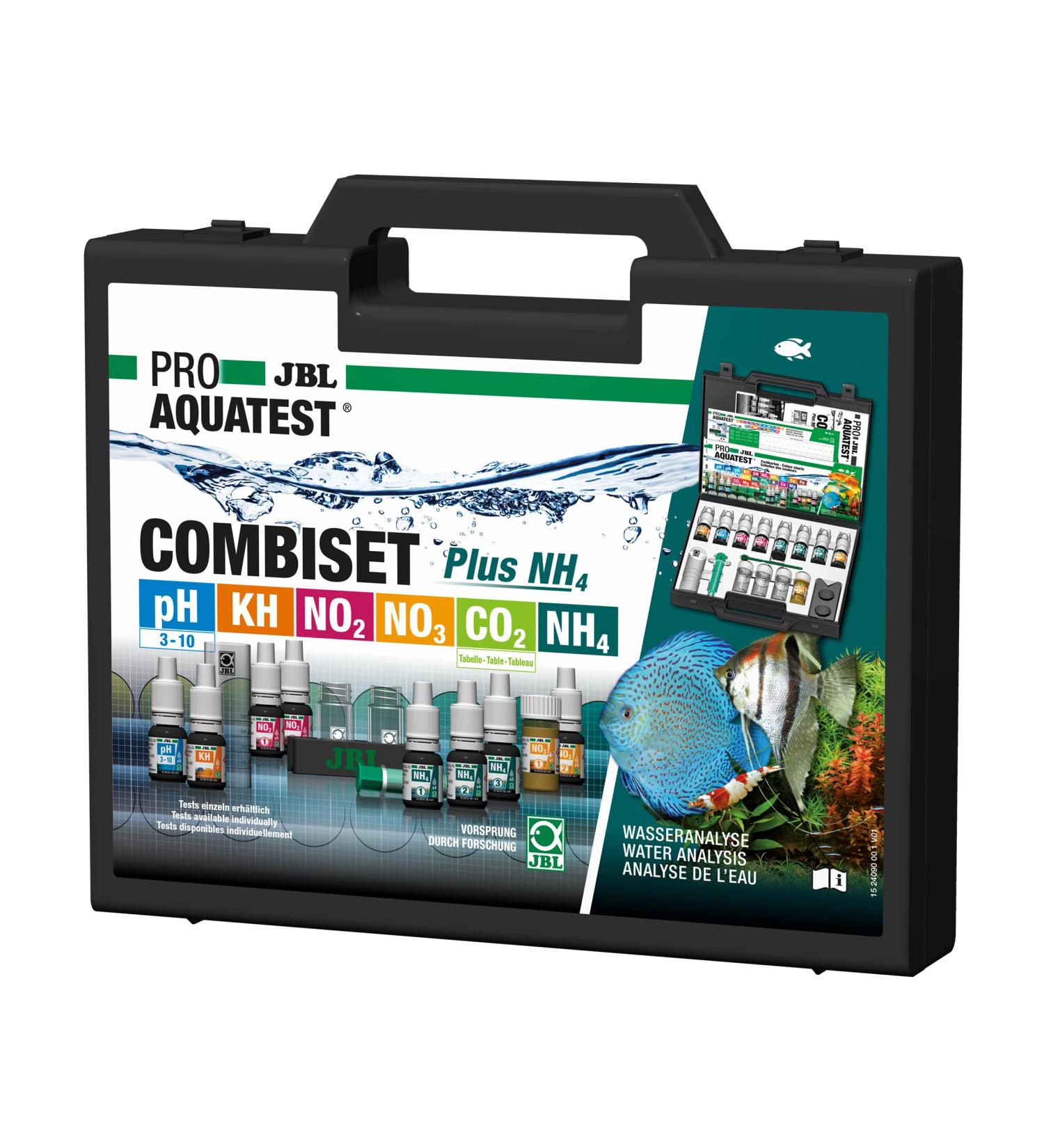JBL Water Test Case - ProAquaTest Combi Set Plus NH4 for Freshwater Aquariums | 6 Tests & Accessories | International Shipping Available - Buy Online on SooperMarket.com