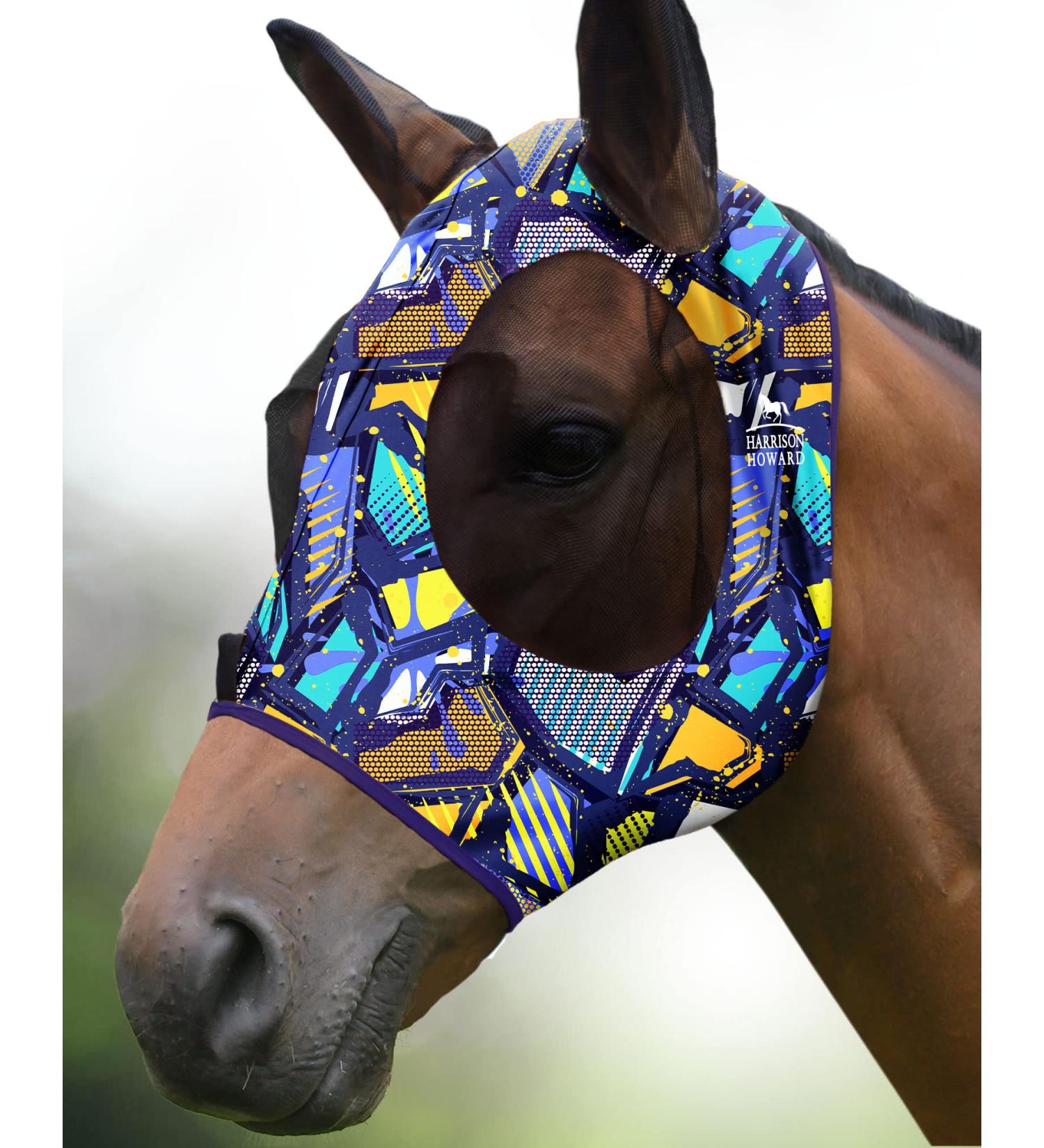 Harrison Howard Super Comfort Stretchy Fly Mask with UV Protection & Breathability - Large Eye Space Graffiti Mix (L) - Buy Online on SooperMarket.com
