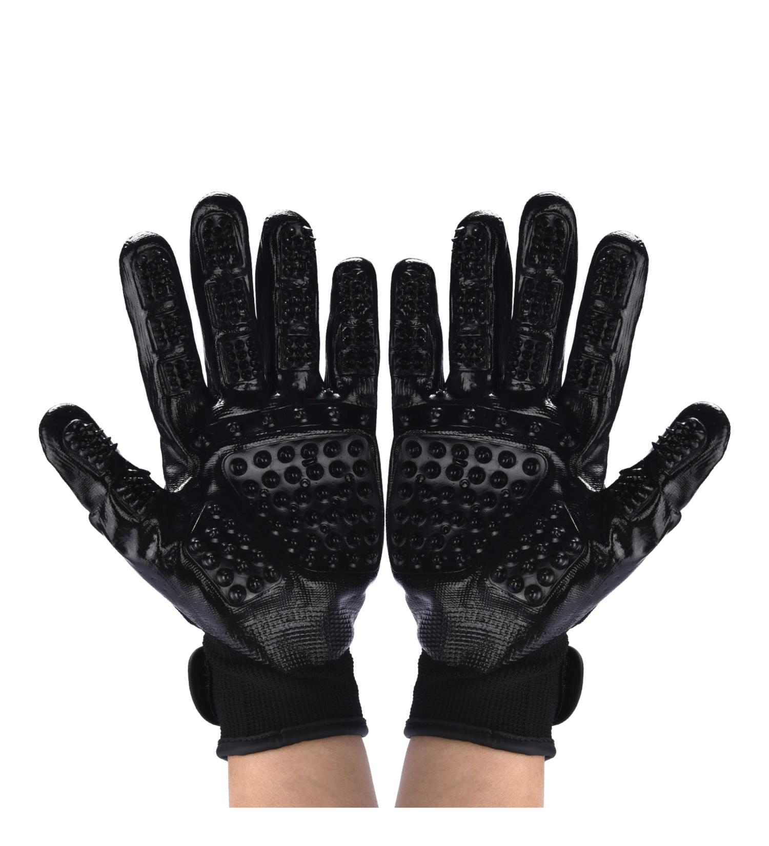 DDOXX Animal Care Gloves & Career Shoes Set - Premium Hair Removal for Cats Dogs & Horses - Bathing & Massage Gloves in Black - Buy Online on SooperMarket.com