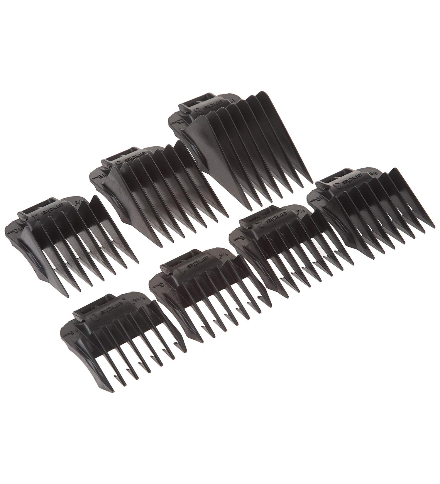 Andis 01380 7pc Snap-On Comb Set for MBA, ML, and SM Model Trimmers - Black - Buy Online on SooperMarket.com