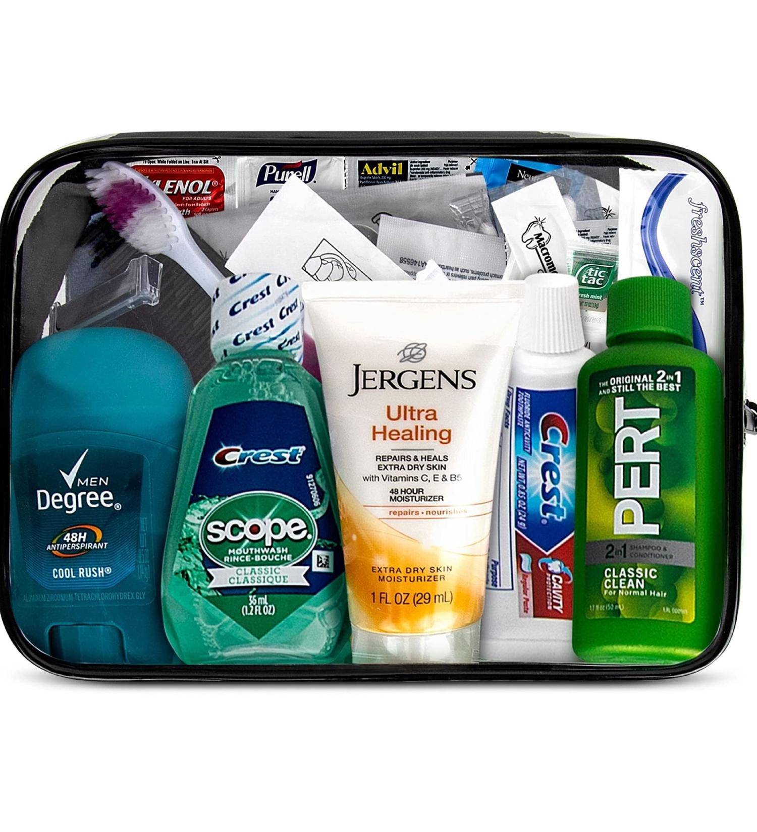 Premium Toiletry Travel Kit - 20 Piece Set for Quality Personal Care | TSA Approved Hygiene Essentials Bag for Unisex Travelers - Buy Online on SooperMarket.com