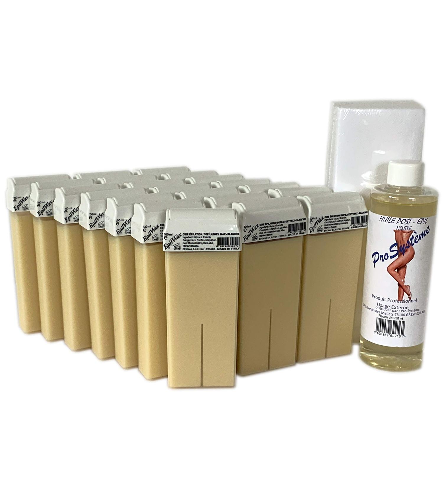 Epilwax S.A.S - 24 Disposable Wax Rolls for Legs Armpits & Body | Large Model with 250 Stripes & Aftercare Oil | International Shipping Available - Buy Online on SooperMarket.com