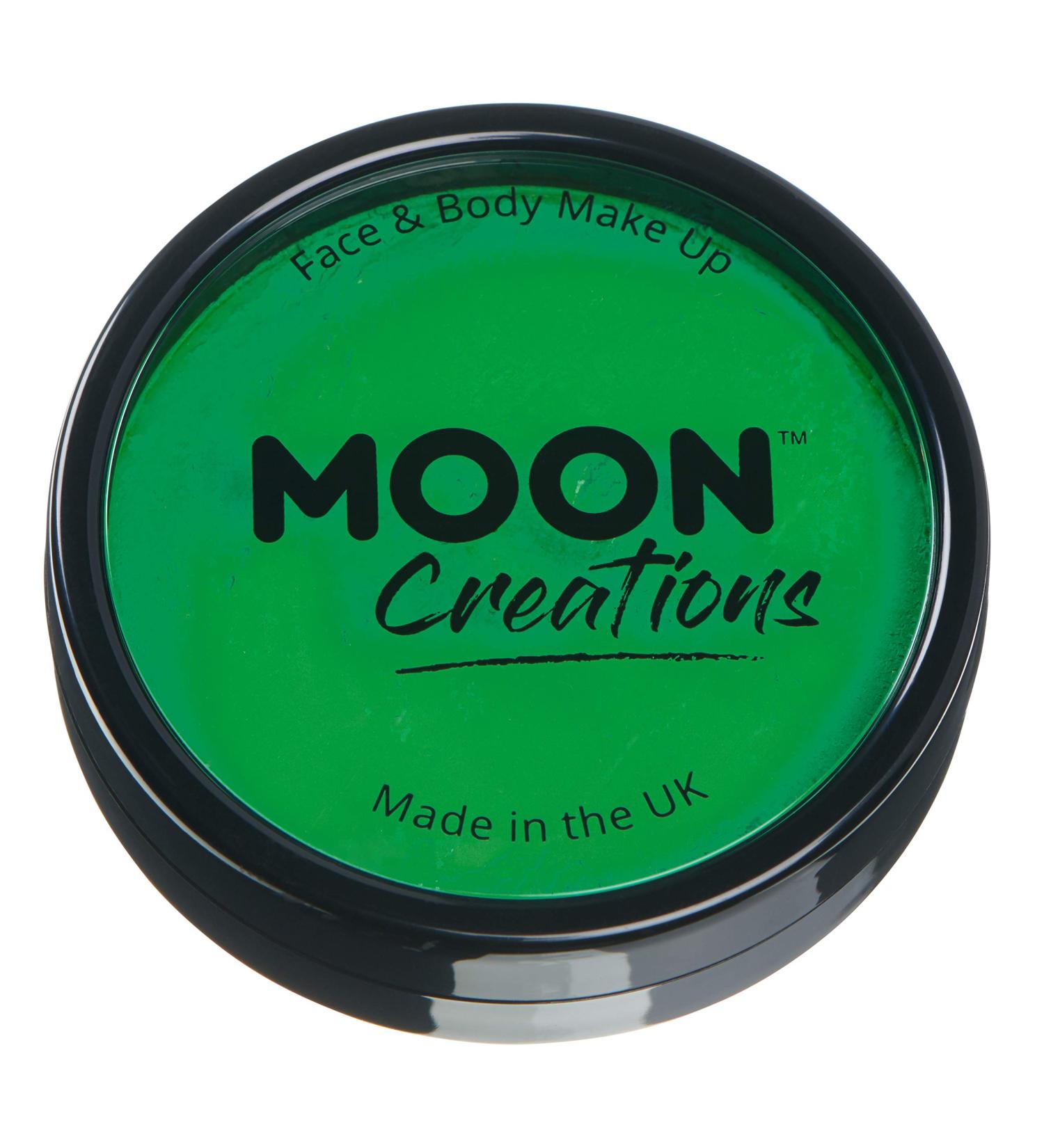 Moon Creations Pro Face & Body Makeup - Bright Green 36g - Professional Face Paint for Kids & Adults - Festivals, Halloween & Fancy Dress - Buy Online on SooperMarket.com