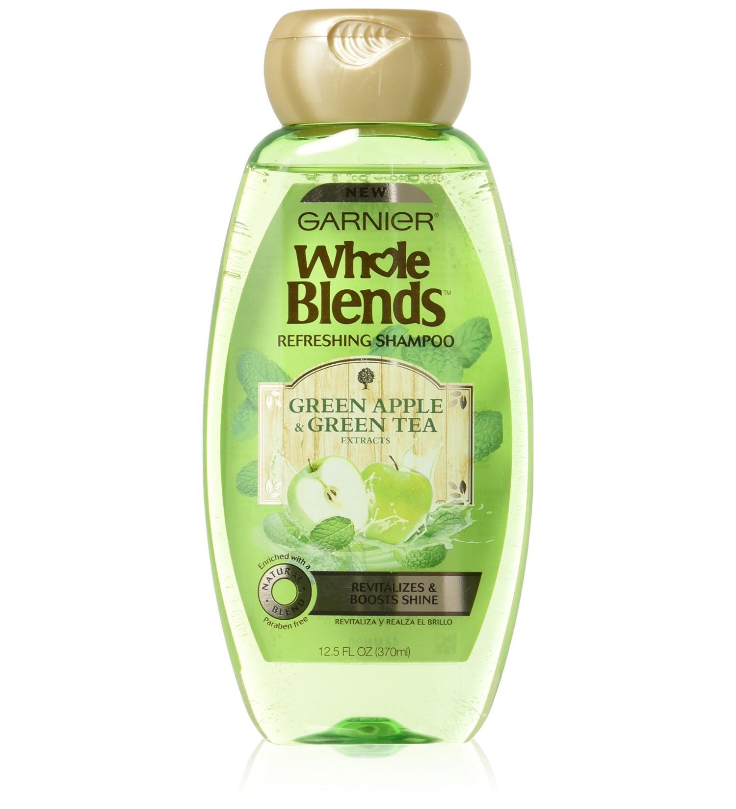 Garnier Whole Blends Green Apple & Green Tea Shampoo 12.5 fl. oz. - For Normal Hair - Buy Online on SooperMarket.com