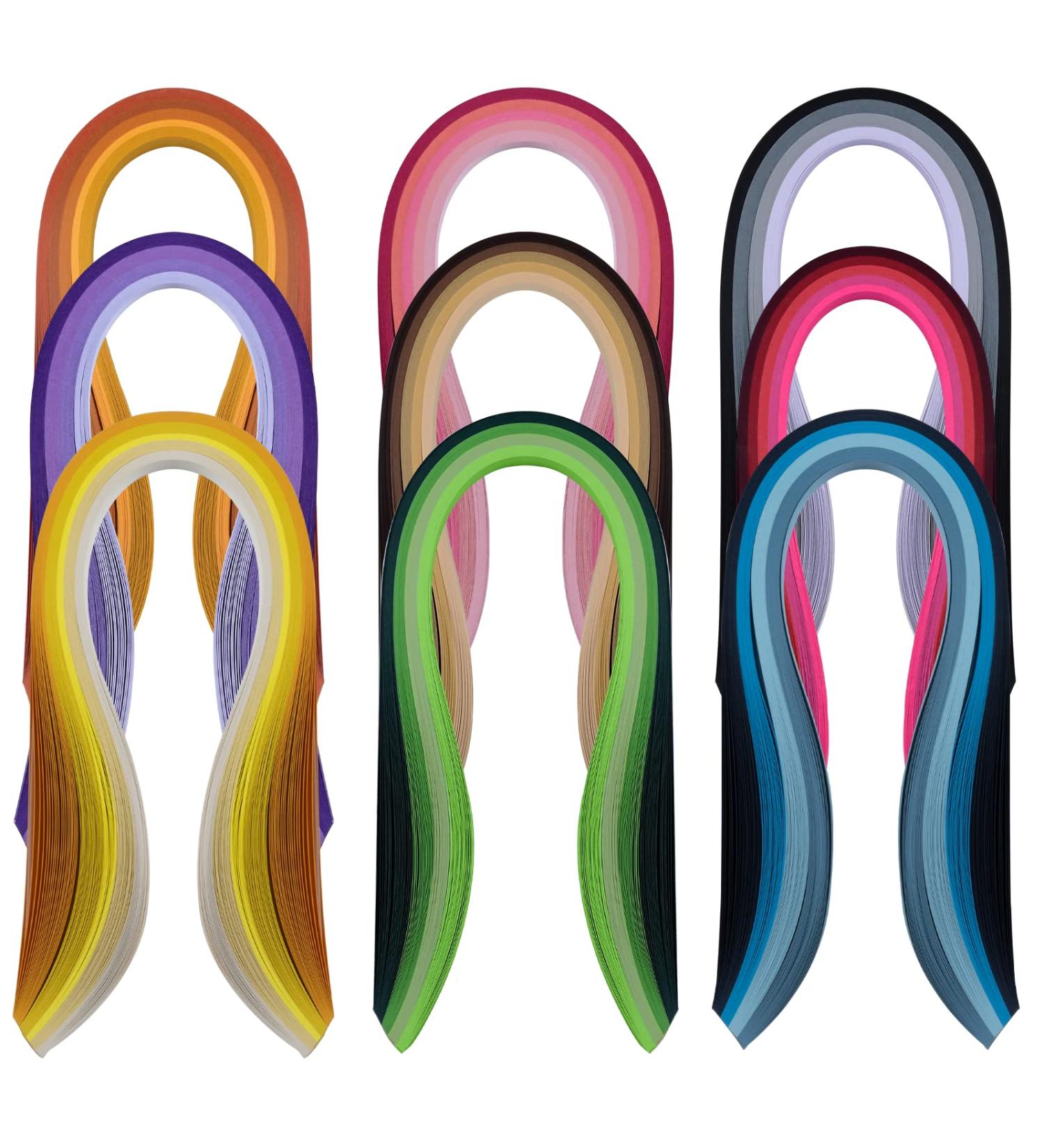 Paper Quilling Strips Set - 36 Colors - 900 Strips - 3mm x 39cm - Buy Online on SooperMarket.com