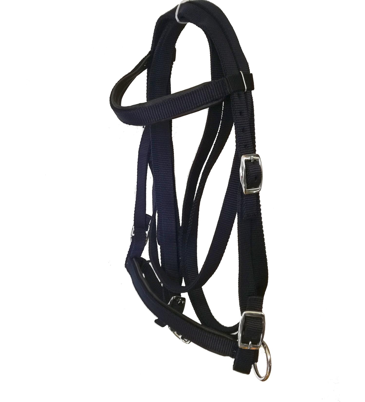JF-Reitsport Bitless Shetty Bridle Set - Nylon with Reins | Navy | International Shipping Available - Buy Online on SooperMarket.com