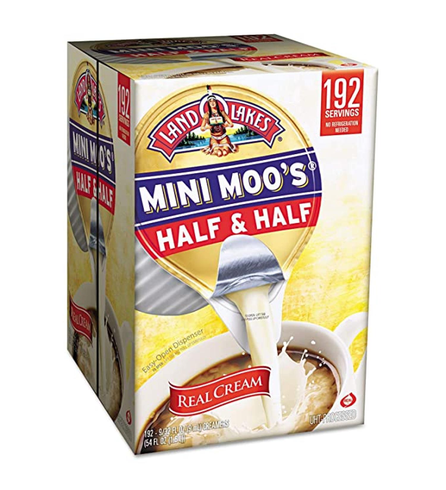 Land O` Lakes Mini Moos Half amp; Half .5oz 192 Per Carton