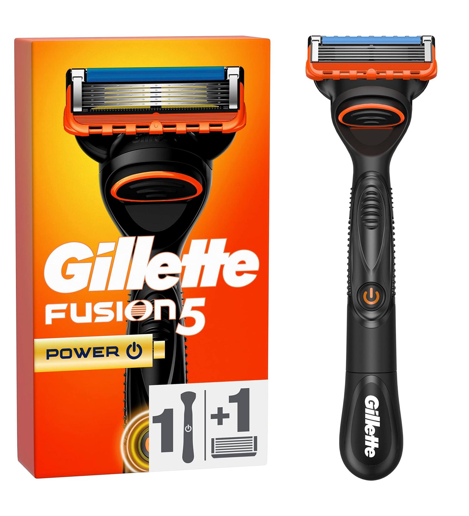 Gillette Fusion5 Power Wet Razor for Men - 5-Blade System + Extra Blade - Perfect Gift for Him - Buy Online on SooperMarket.com