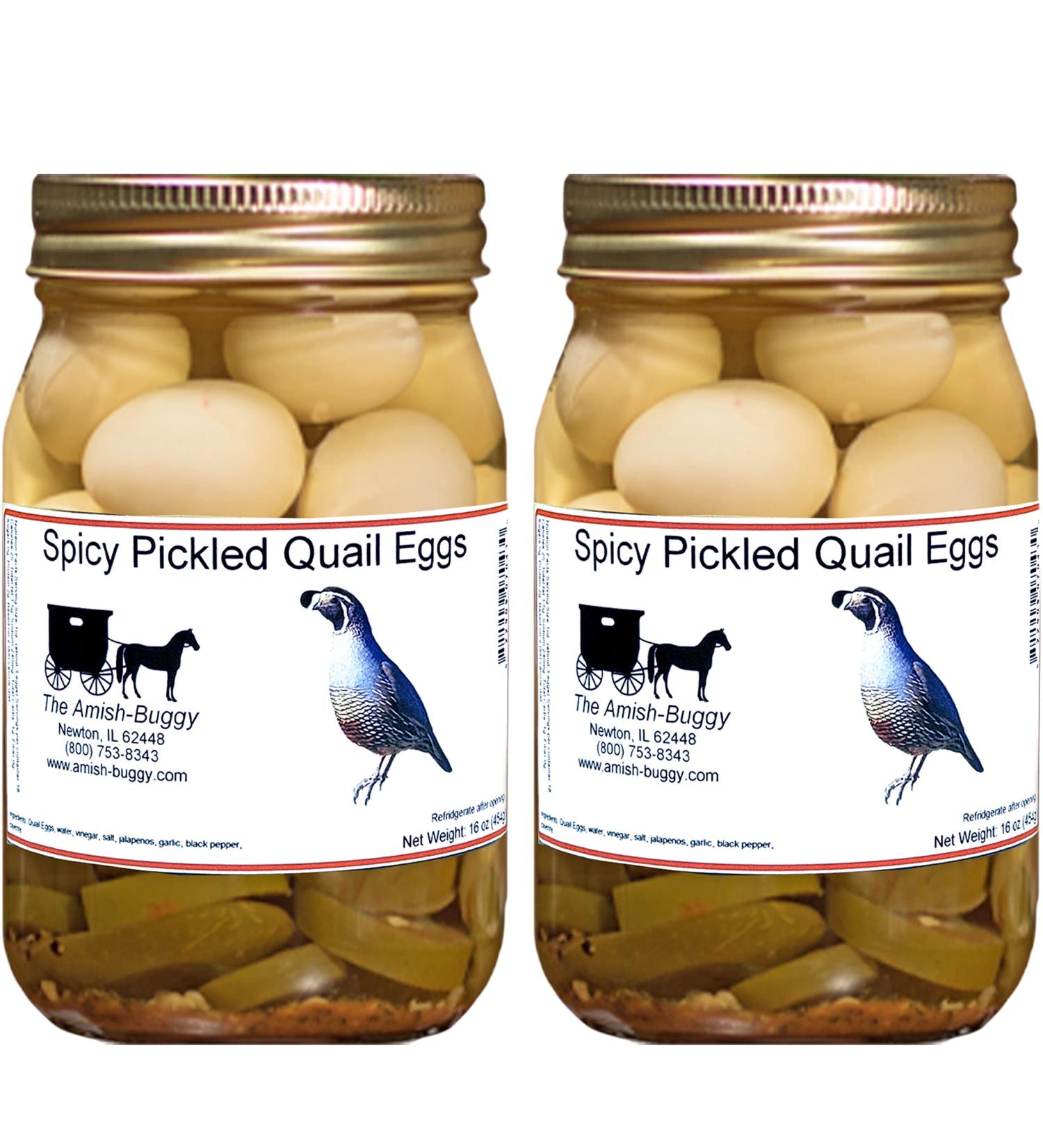 Spicy Pickled Quail Eggs (Medium Heat) - 2 Jars | Delicious Gourmet Snack - Buy Online on SooperMarket.com