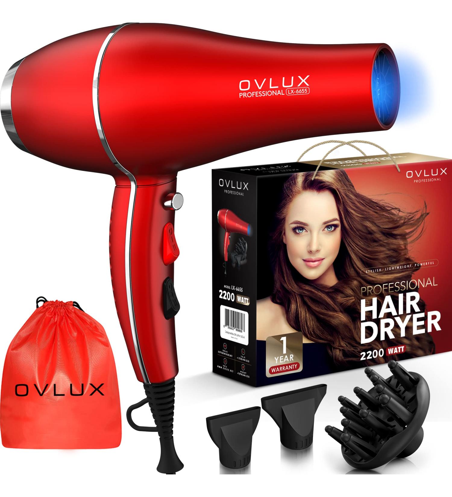 Salon Professional Ionic Hair Dryer - Powerful Lightweight & Includes Diffuser | Perfect Birthday Gift for Women & Moms - Buy Online on SooperMarket.com