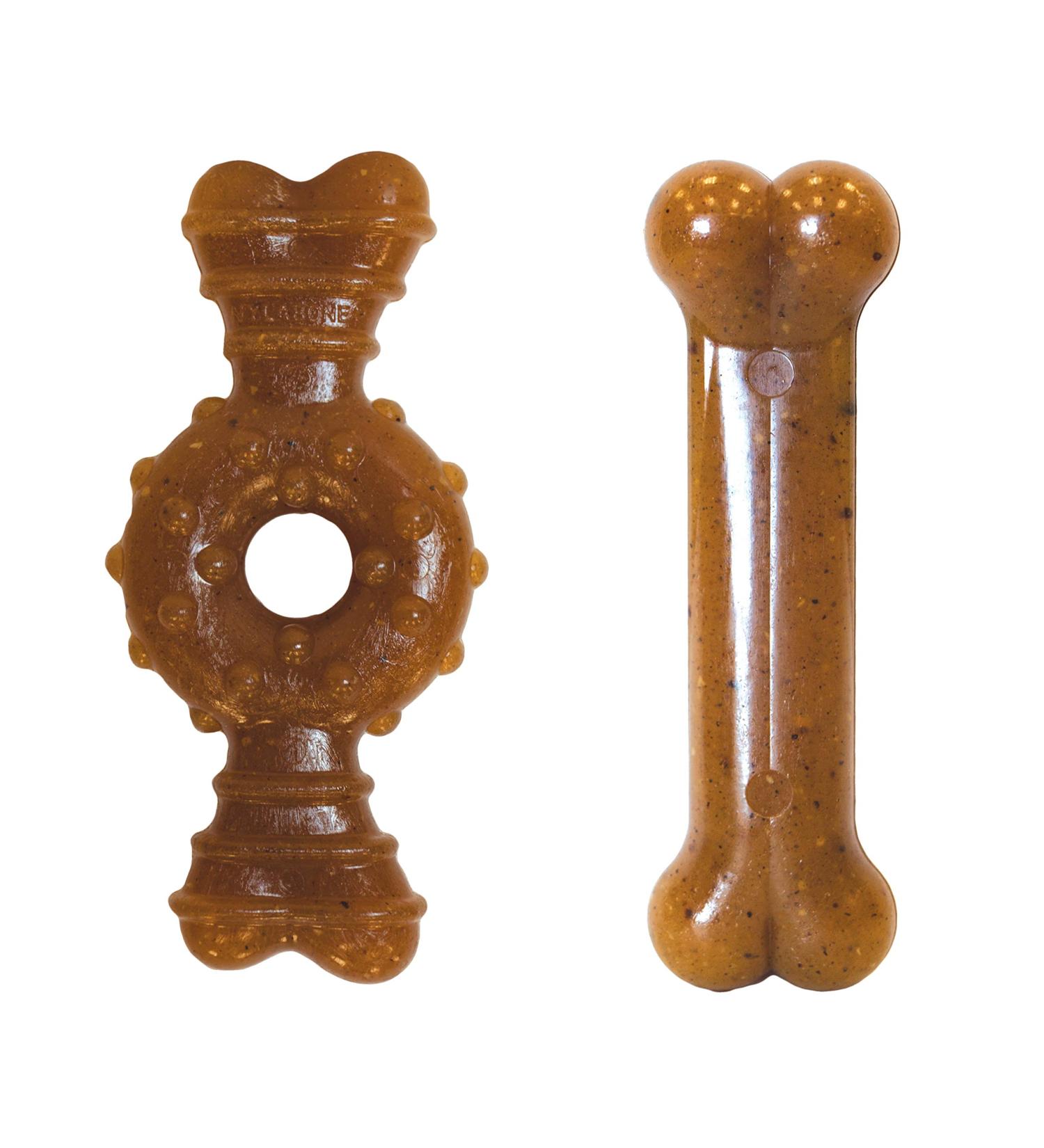 Nylabone Puppy Chew Toy Twin Pack - Medium Chicken Flavor Teething Toys for Puppies - Best Puppy Supplies (2 Count) - Buy Online on SooperMarket.com