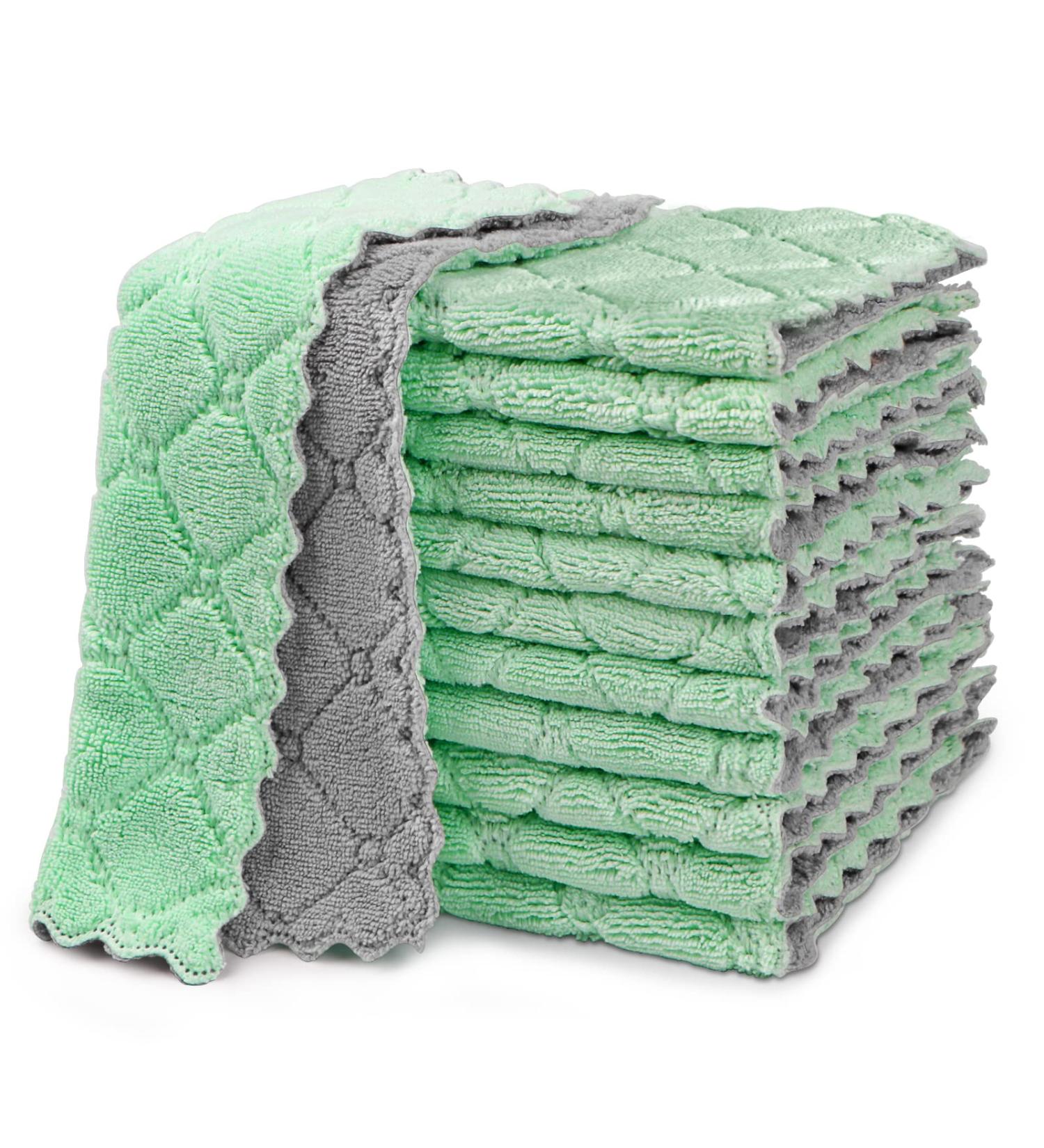 HOMEXCEL 12-Pack Premium Coral Fleece Dish Towels - Super Absorbent, Nonstick, Washable Kitchen Cloths - Buy Online on SooperMarket.com