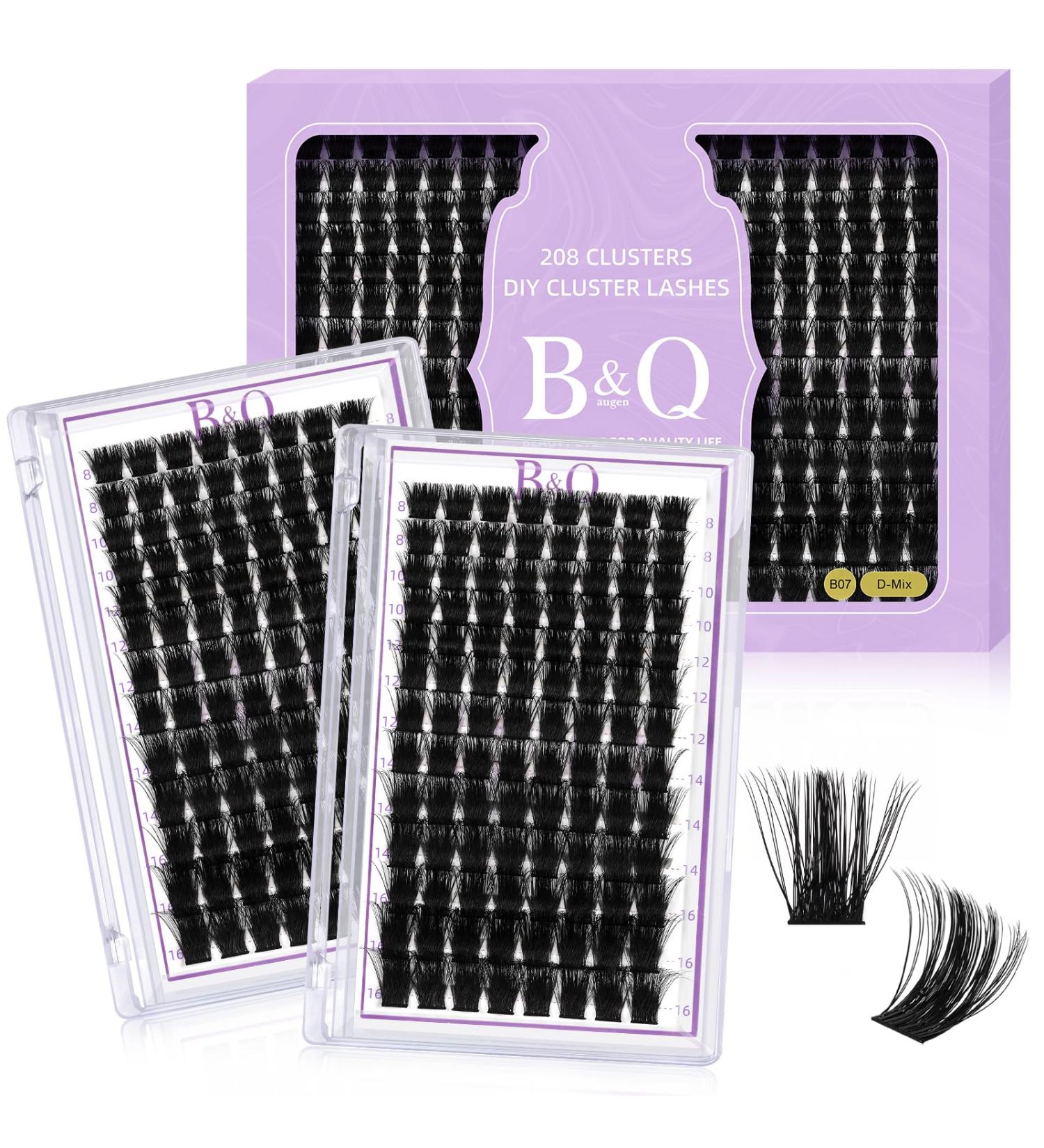 Lash Clusters 208 PCS D Curl Volume Individual Eyelash Extensions Kit - Soft Wispy False Lashes - DIY Lash Extensions 8-16mm - Comfortable Band - Pack of 1 - Buy Online on SooperMarket.com