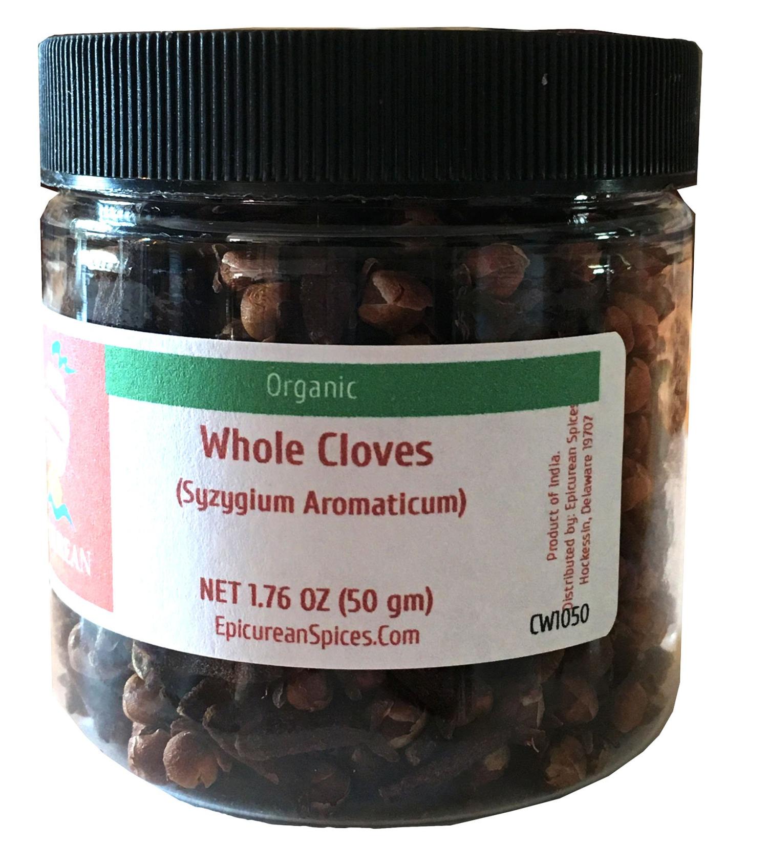 Organic Cloves Whole - 1.76 oz (50g) | Epicurean Spices | Premium Quality - Buy Online on SooperMarket.com