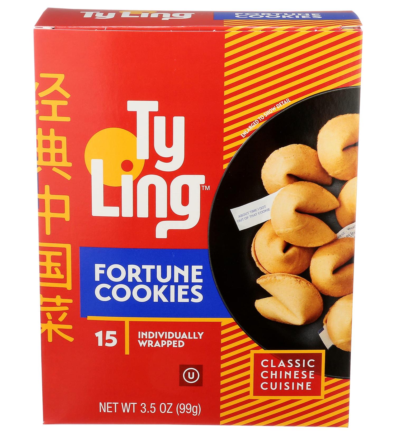 Ty Ling Fortune Cookies 3.5oz Box - 180 Individually Wrapped Cookies (12 Packs) - Buy Online on SooperMarket.com
