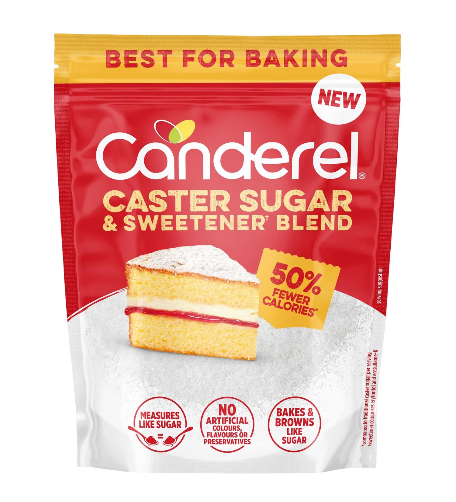 Canderel - Caster Sugar and Sweetener Blend 4x370G | Best for baking with less sugar and half of the calories - Buy Online on SooperMarket.com