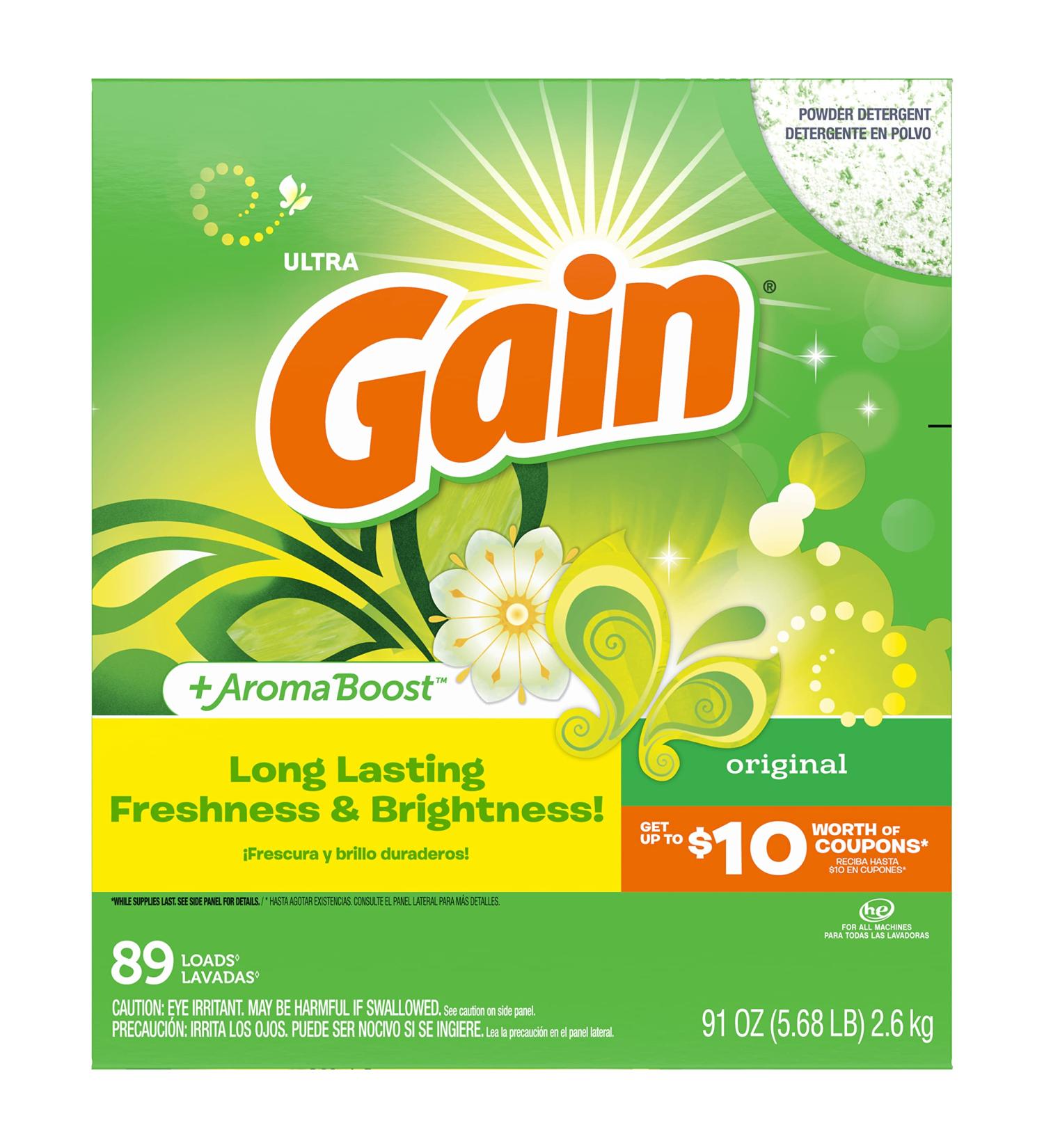Gain Powder Laundry Detergent - Original Scent - 91 oz - For Regular & HE Washers - Packaging May Vary - Buy Online on SooperMarket.com