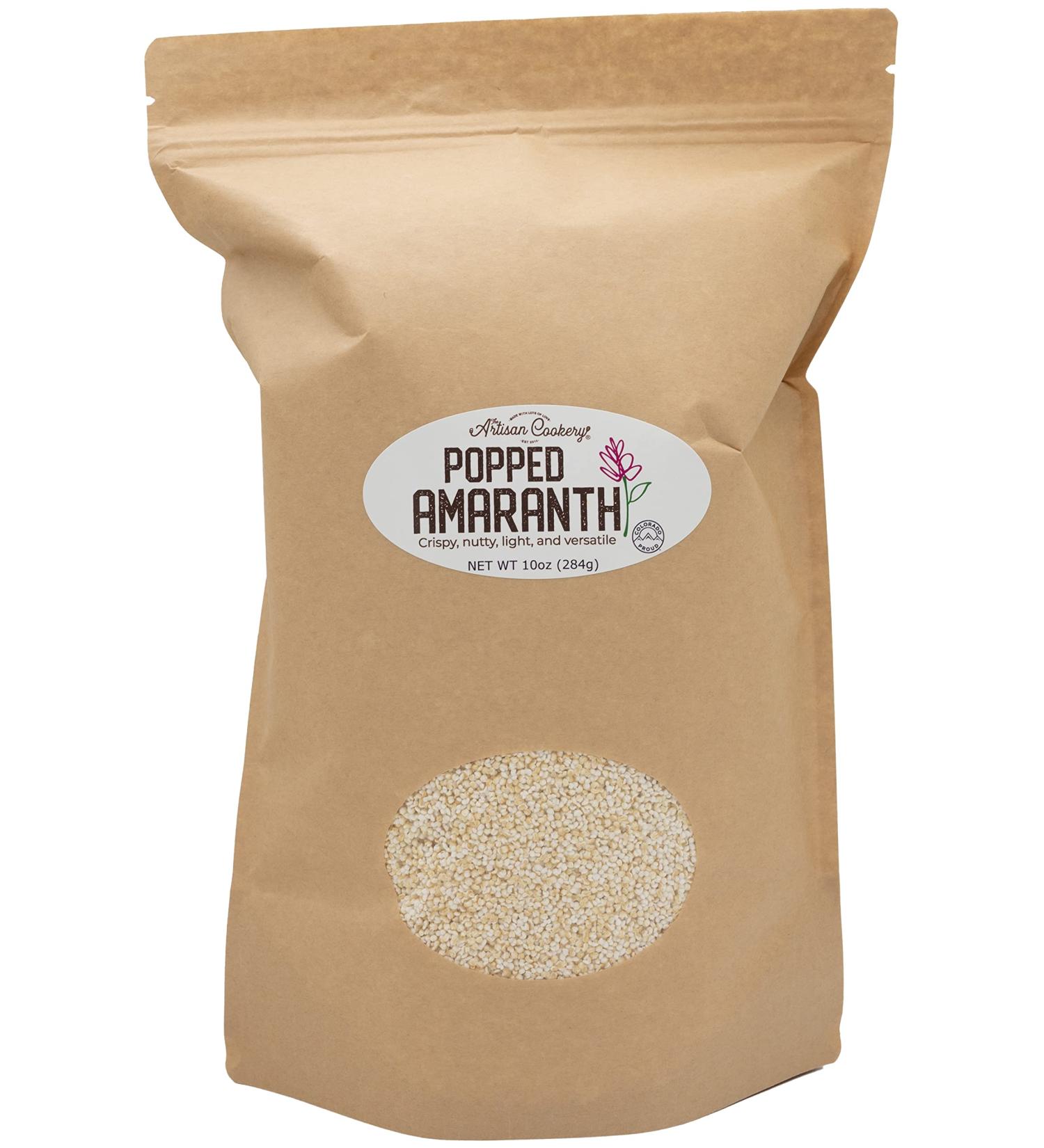 Organic Popped Amaranth - Non-GMO - Hand Crafted in the U.S.A. - All Natural Breakfast Cereal - Puffed Amaranth 10 Ounce - Buy Online on SooperMarket.com