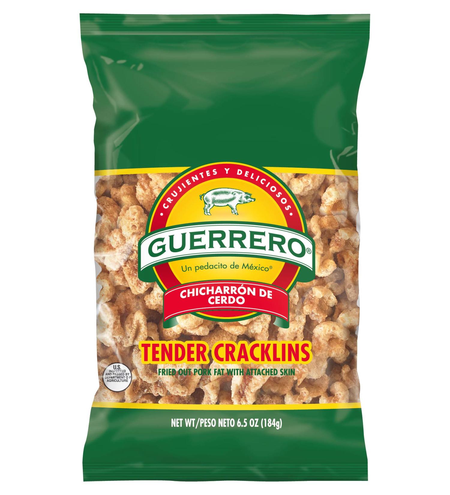 Guerrero Tender Cracklin 6.5 oz - Authentic Mexican Pork Rinds - Buy Online on SooperMarket.com