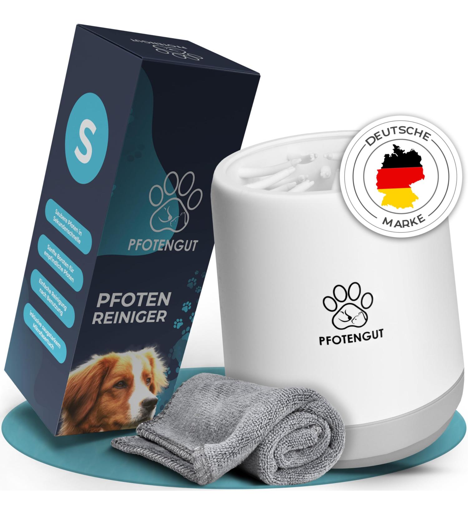 Pfotengut Dog Paw Cleaner - Gentle & Effective for Small & Large Dogs | Includes Suction-Strong Microfiber Towel - Buy Online on SooperMarket.com