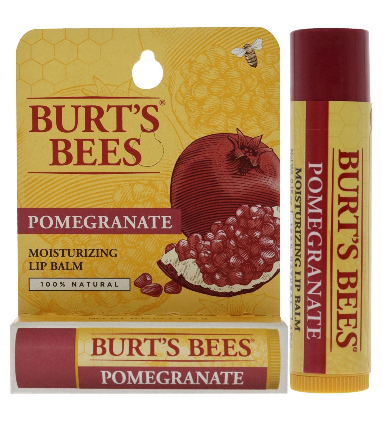 Burt's Bees Pomegranate Oil Lip Balm - 0.15 oz | Natural Moisturizing & Nourishing Lip Care - Shop Internationally - Buy Online on SooperMarket.com