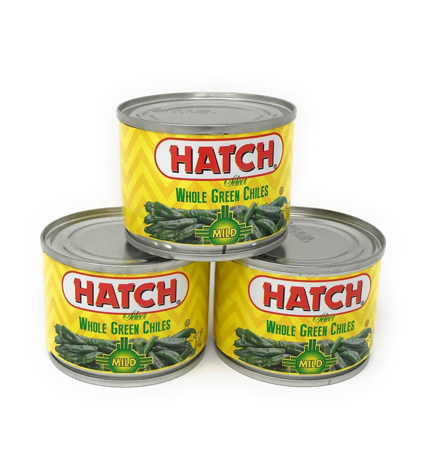 Hatch Mild Whole Green Chiles 4 oz Cans - Pack of 3 - Buy Online on SooperMarket.com
