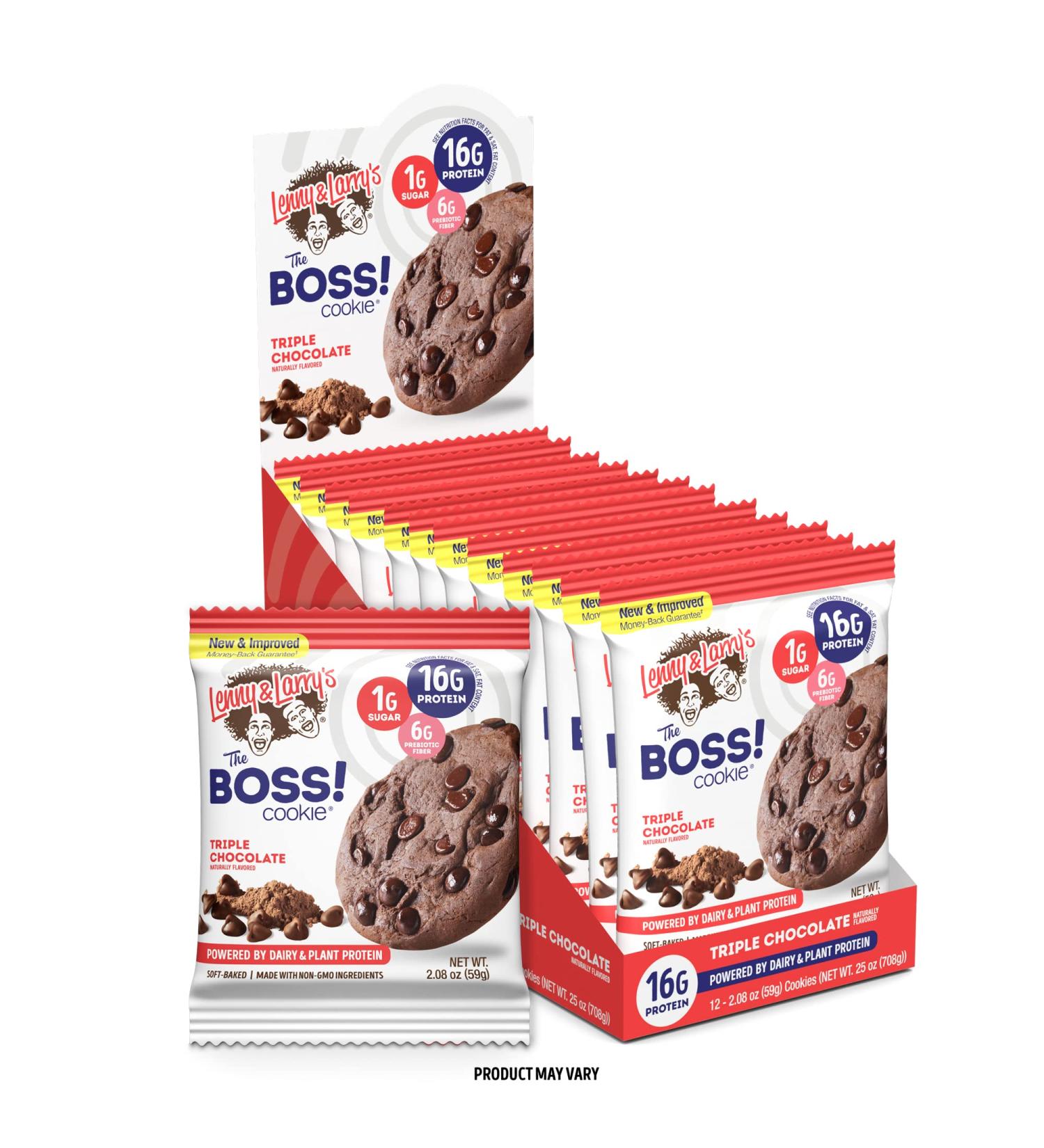 Lenny & Larry's The BOSS Cookie - Triple Chocolate Chunk (12 x 2 oz) - High-Protein Treats - Buy Online on SooperMarket.com