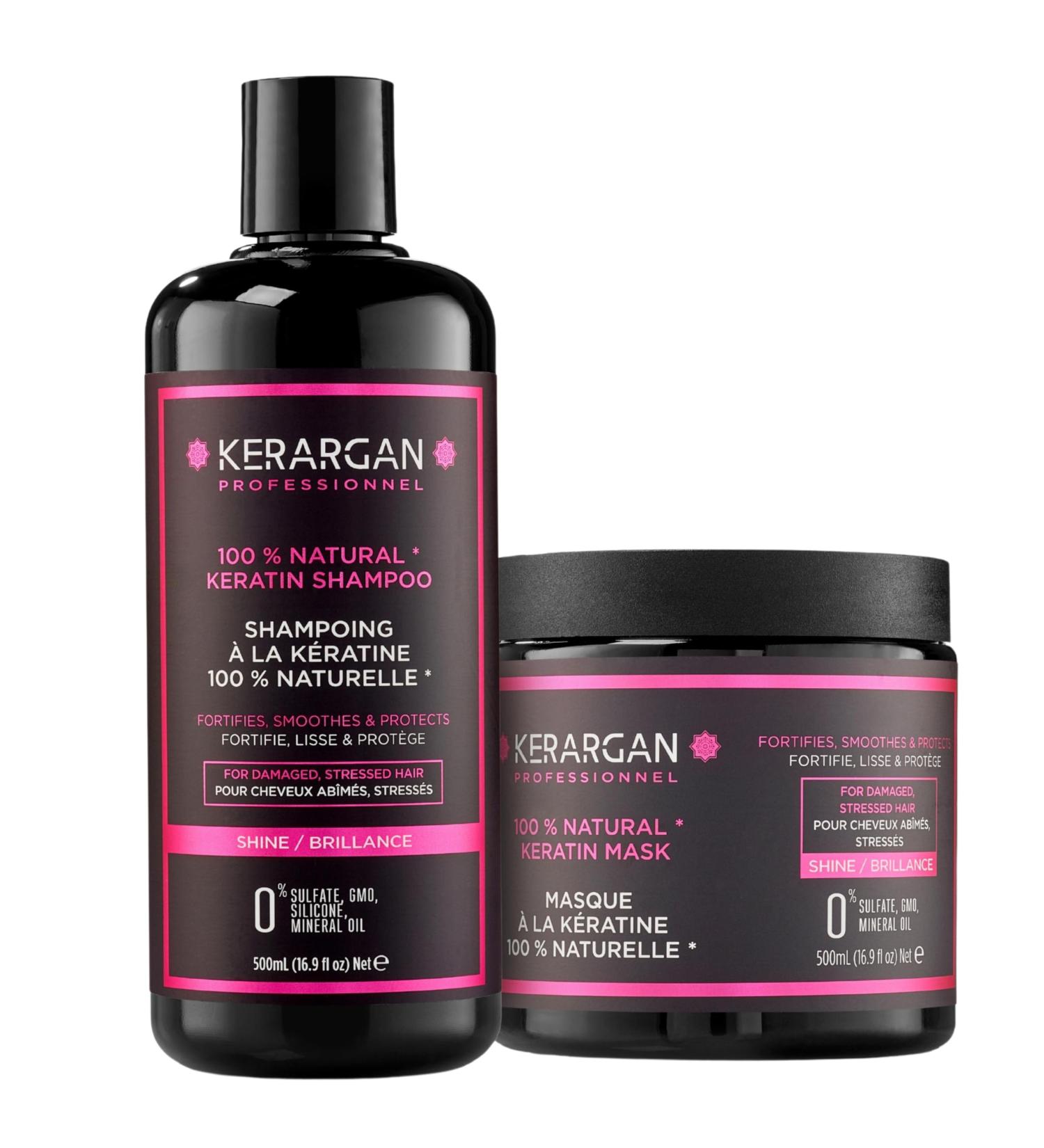 Ultra Repairing Keratin Shampoo & Mask Duo - Nourishing Sulfate-Free Treatment for Damaged Hair - Kerargan 2x16.9 Fl oz - Buy Online on SooperMarket.com