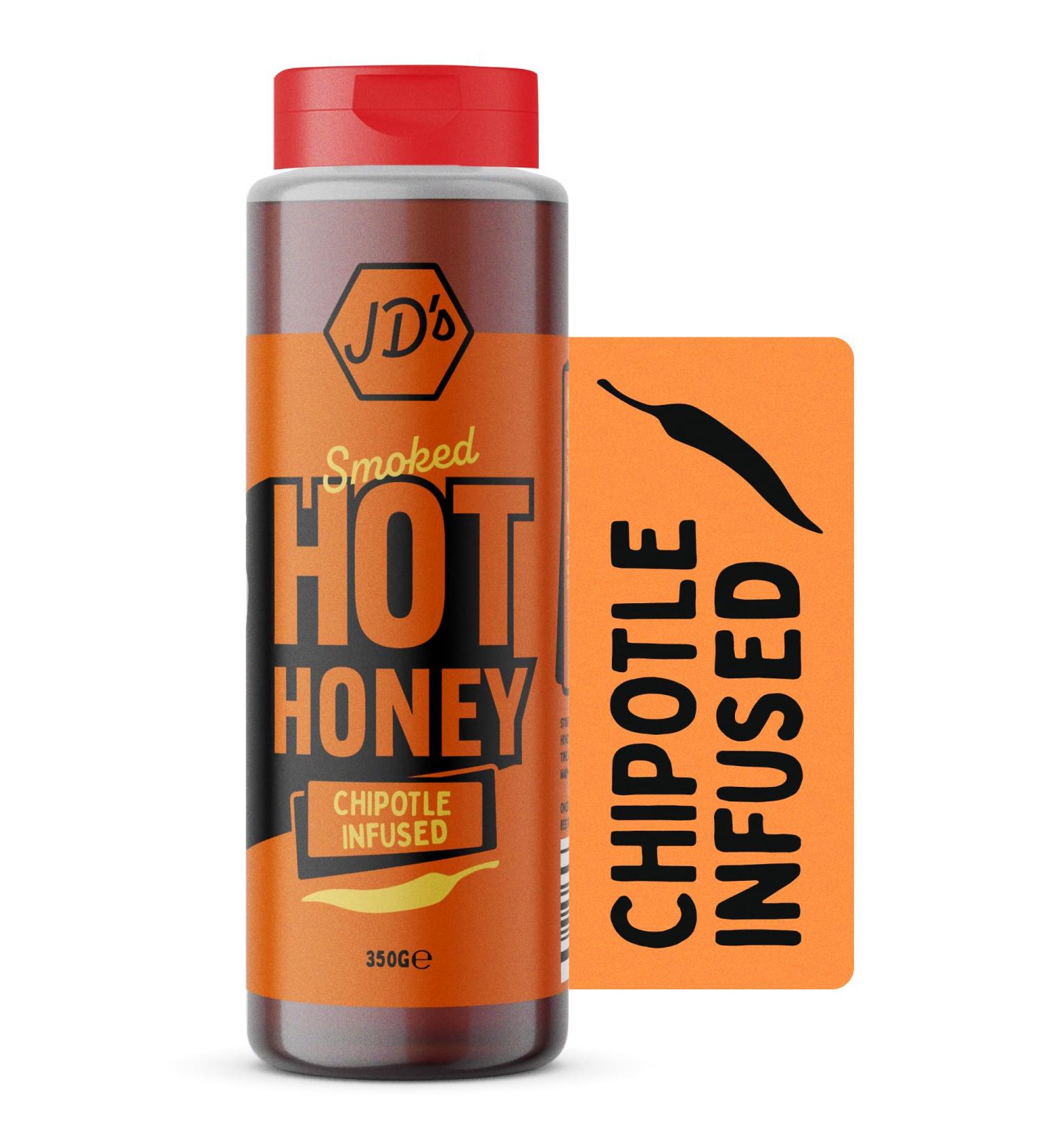 JD's Smoked Hot Honey | Chipotle Infused Honey with Chilli Flakes | Perfect for Tacos Nachos Burgers and more - Buy Online on SooperMarket.com
