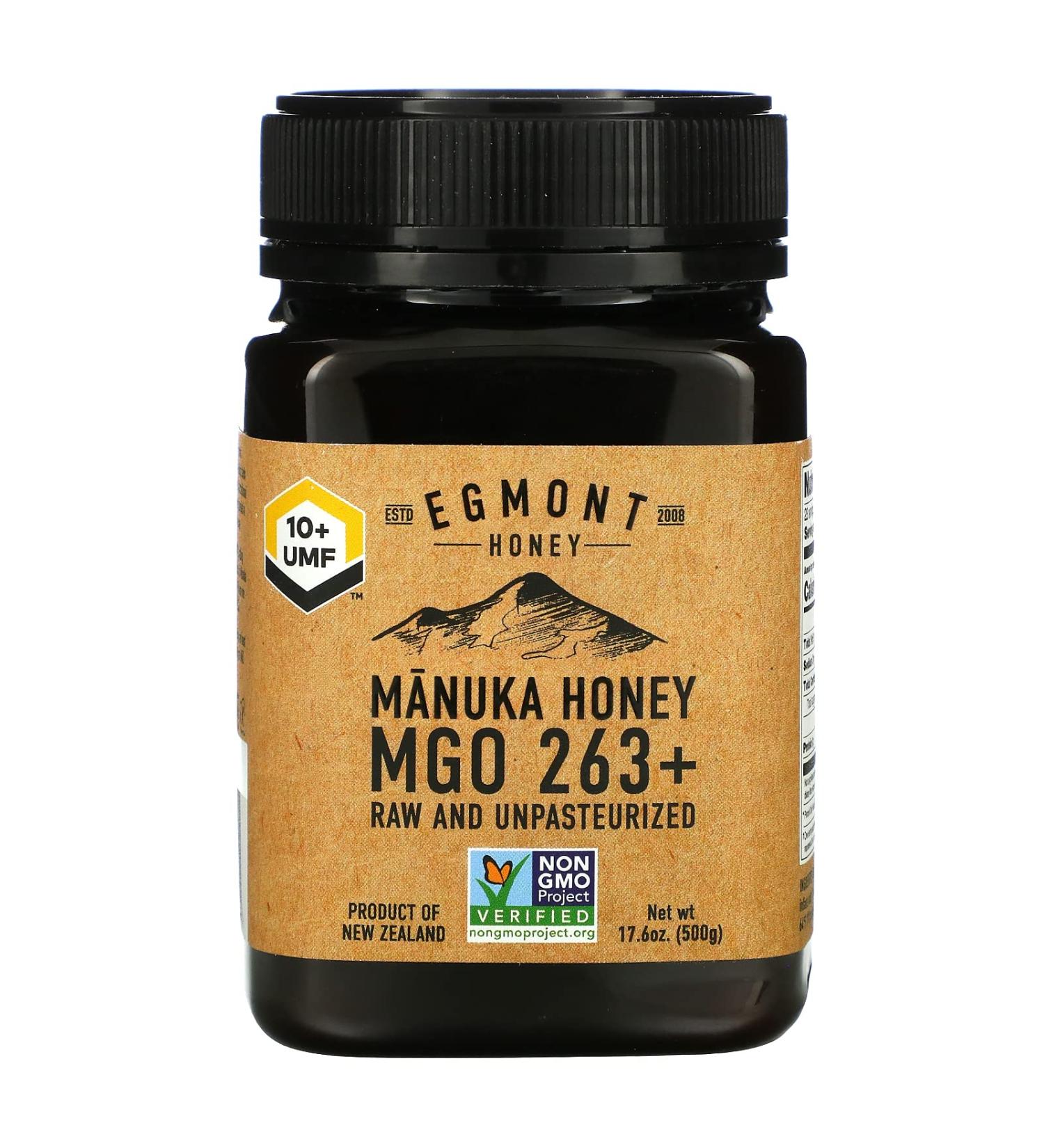 Egmont Honey Manuka Honey Raw And Unpasteurized 263+ MGO 17.6 oz (500 g)